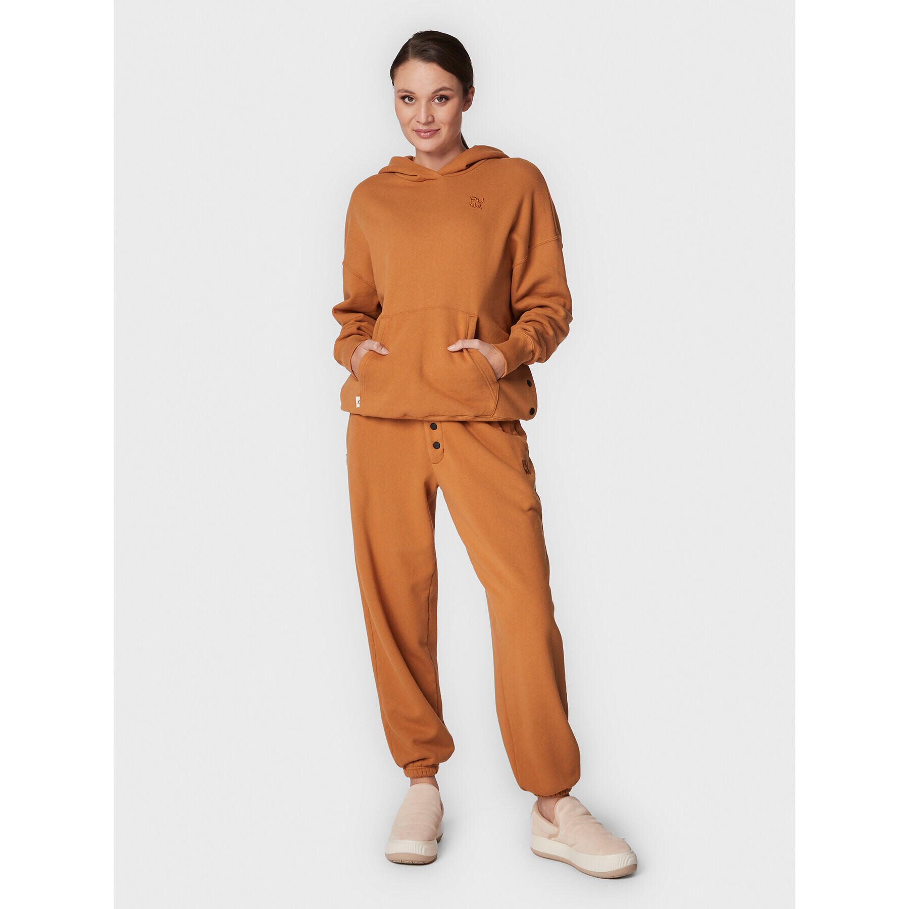 Puma Суитшърт Infuse 535643 Кафяв Oversize - Pepit.bg