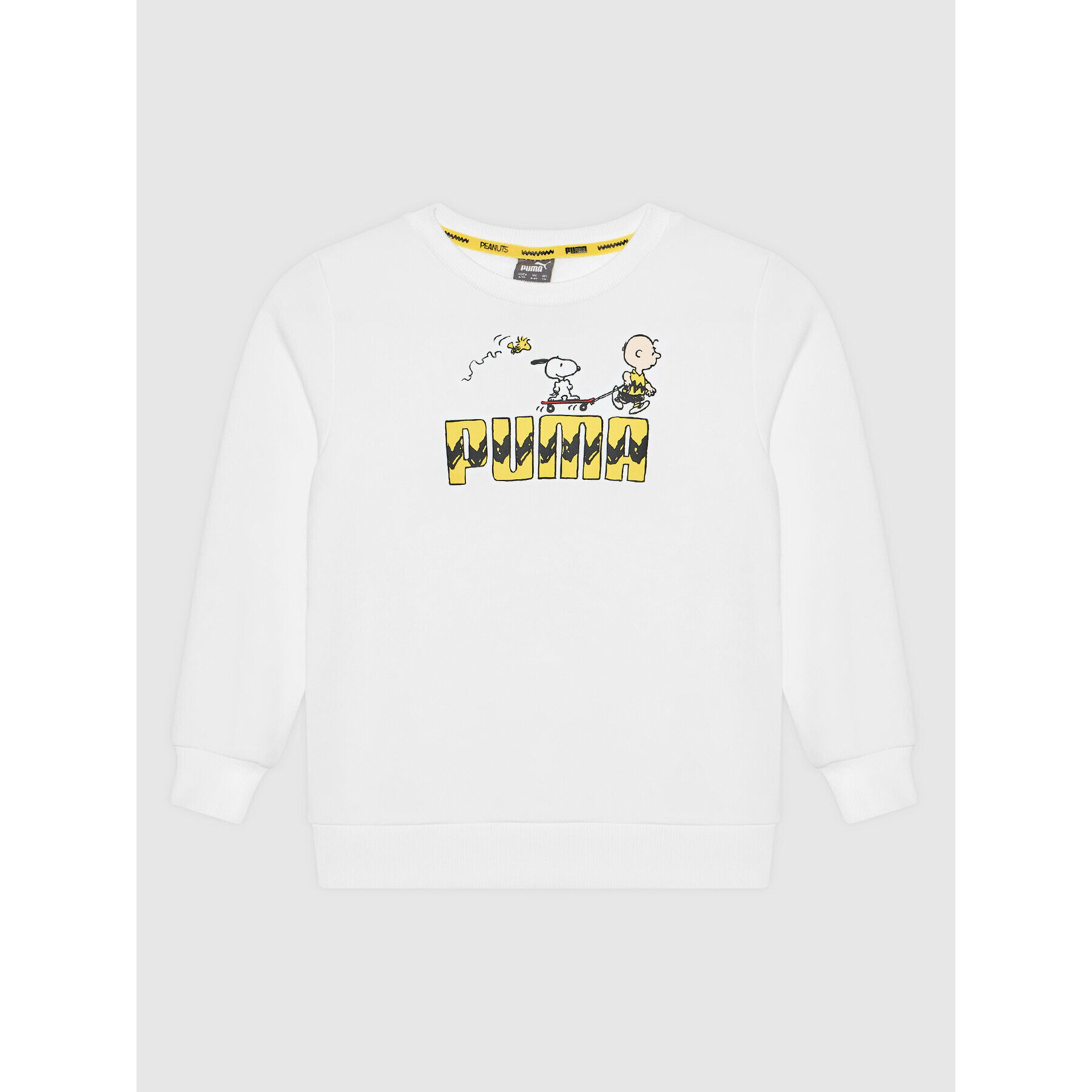 Puma Суитшърт PEANUTS Crew 599464 Бял Regular Fit - Pepit.bg