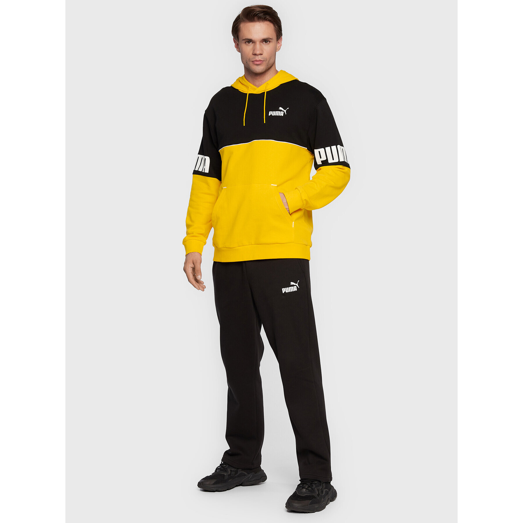 Puma Суитшърт Power Colorblock 849812 Жълт Regular Fit - Pepit.bg