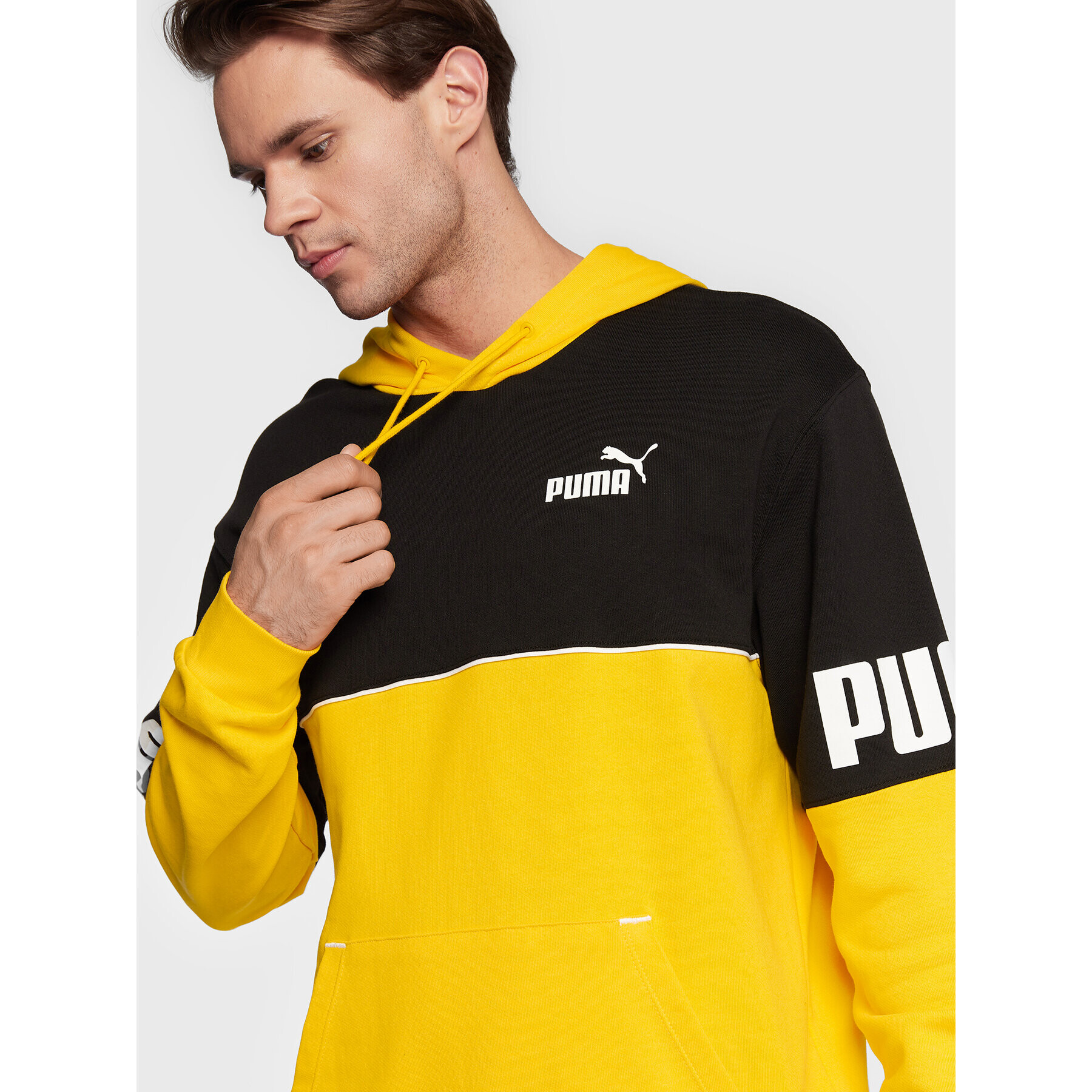 Puma Суитшърт Power Colorblock 849812 Жълт Regular Fit - Pepit.bg