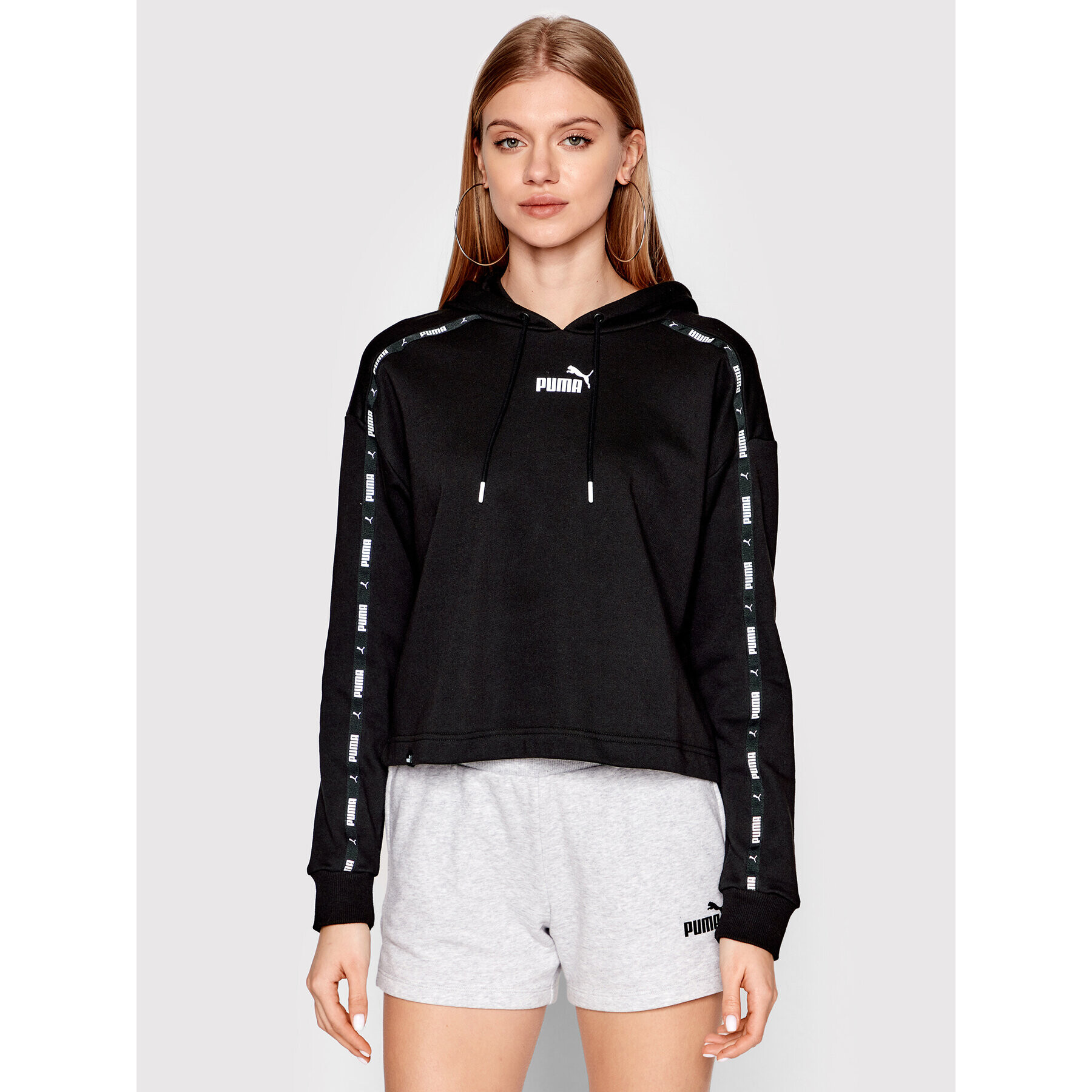 Puma Суитшърт Power Cropped 848431 Черен Relaxed Fit - Pepit.bg