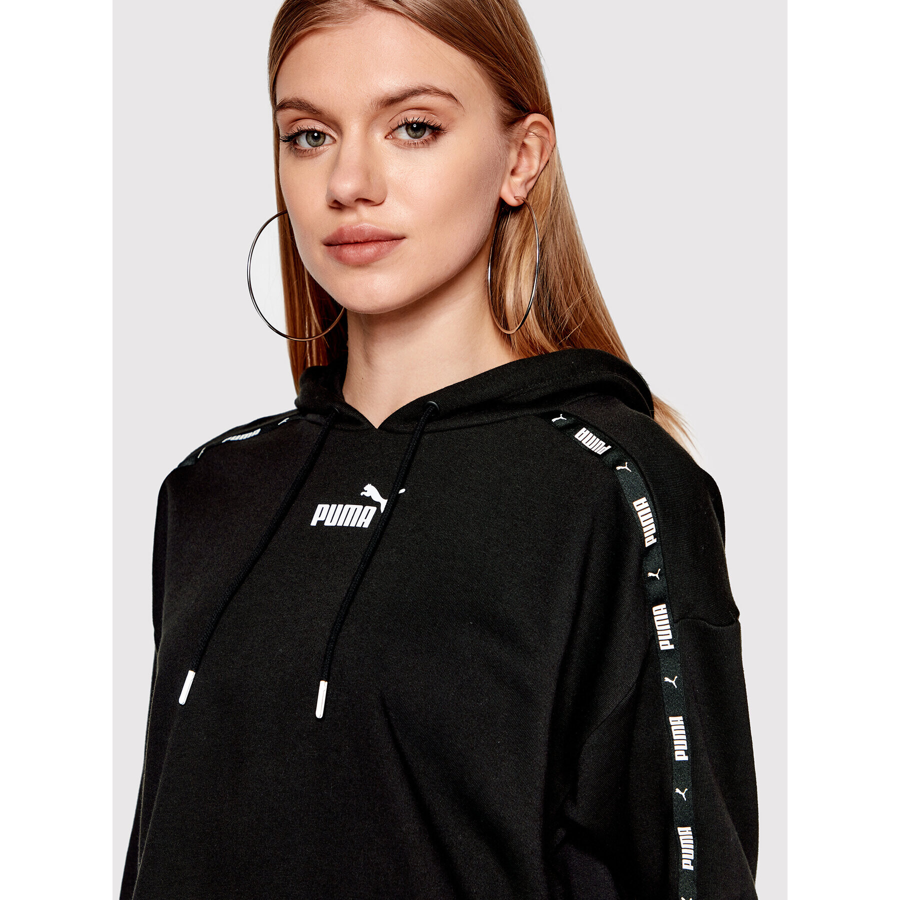 Puma Суитшърт Power Cropped 848431 Черен Relaxed Fit - Pepit.bg