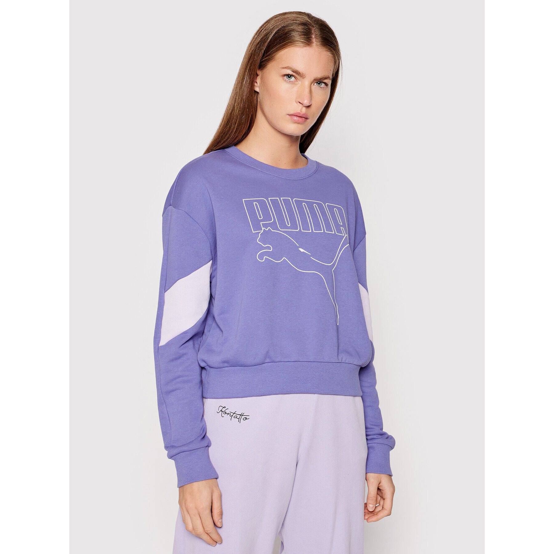 Puma Суитшърт Rebel 585750 Виолетов Relaxed Fit - Pepit.bg