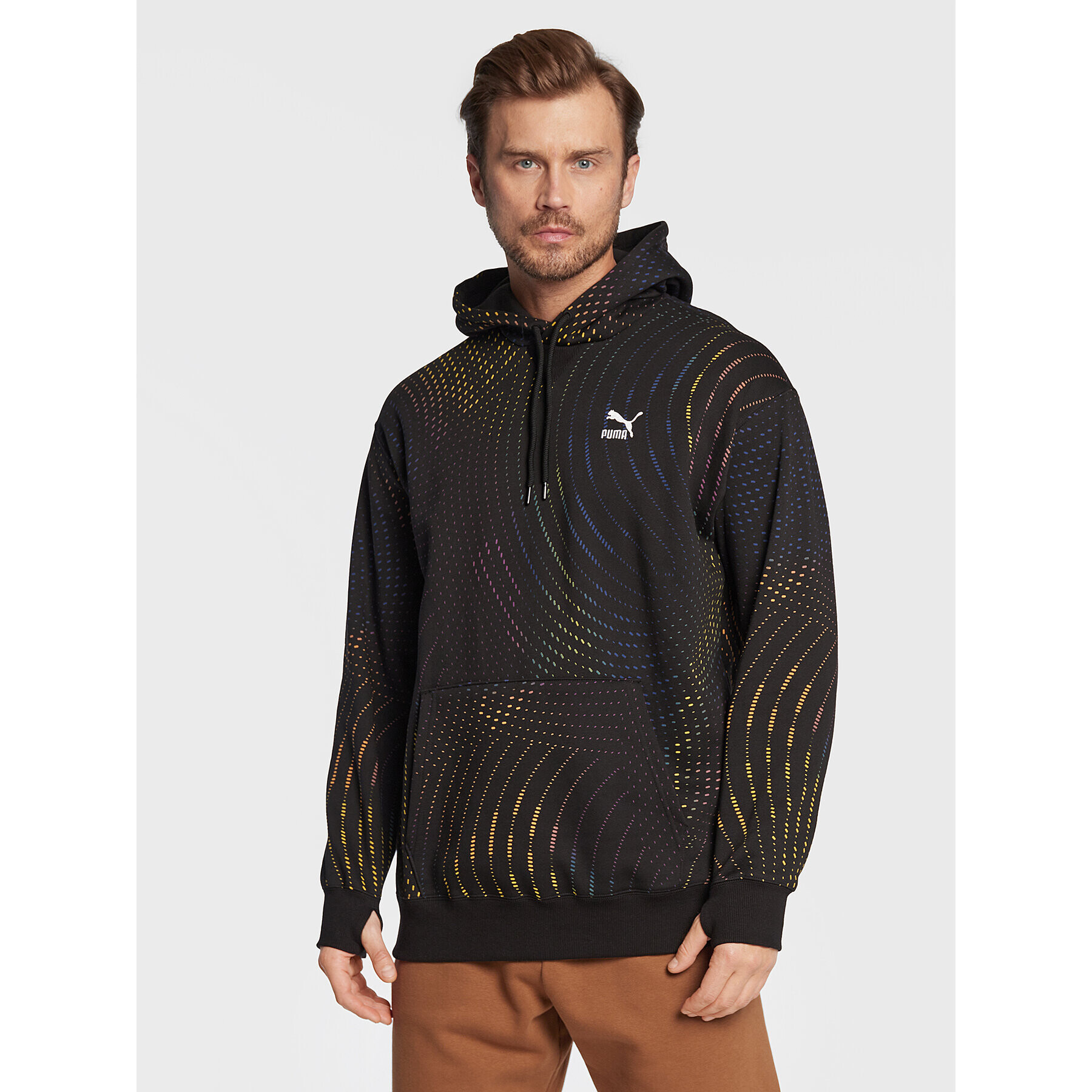 Puma Суитшърт Sportswear Printed 535666 Черен Relaxed Fit - Pepit.bg