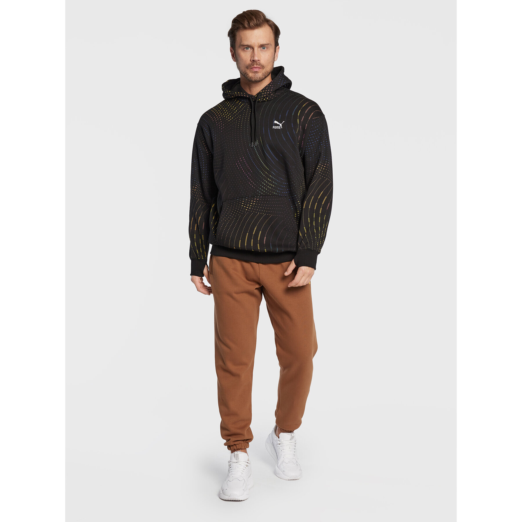 Puma Суитшърт Sportswear Printed 535666 Черен Relaxed Fit - Pepit.bg