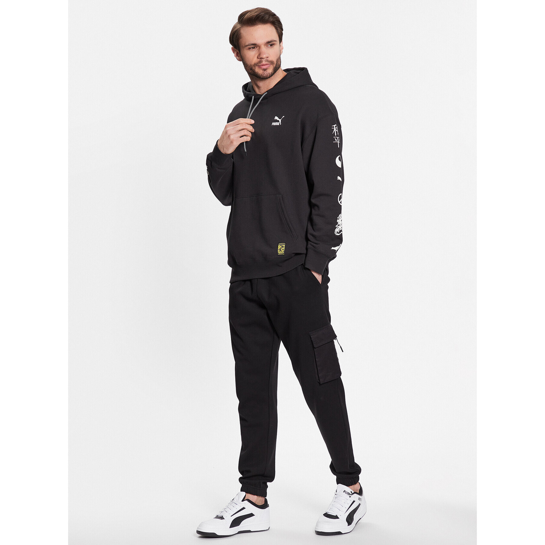 Puma Суитшърт STAPLE 539825 Черен Relaxed Fit - Pepit.bg