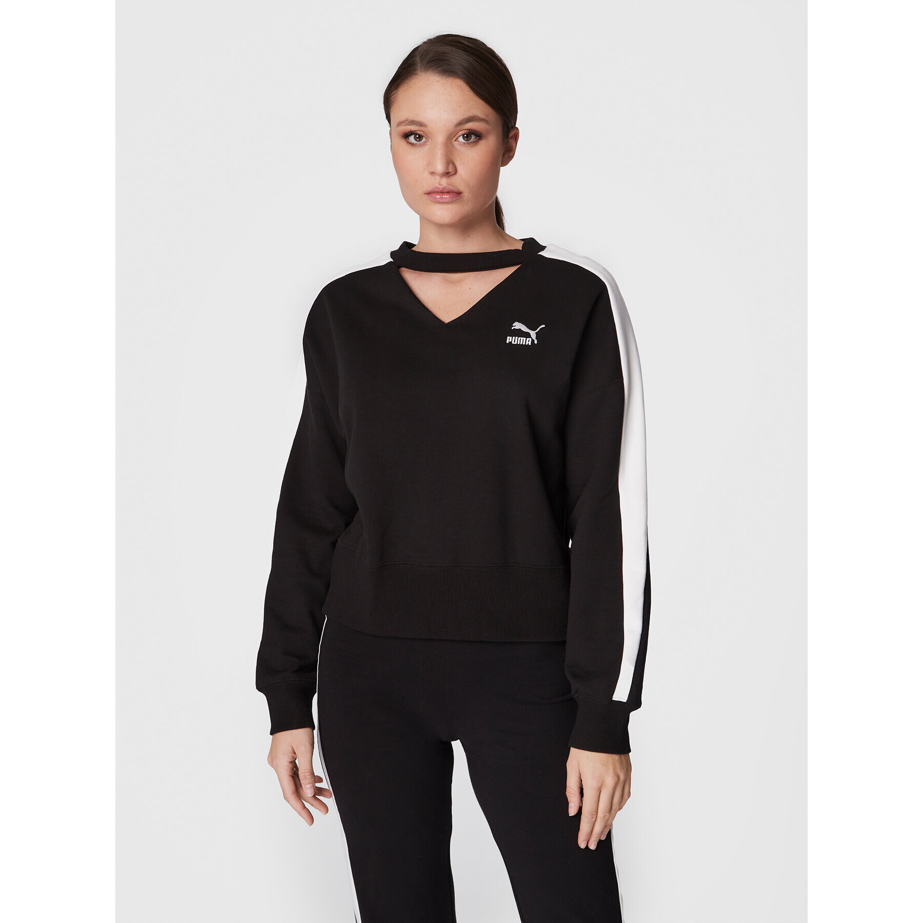 Puma Суитшърт T7 537070 Черен Relaxed Fit - Pepit.bg