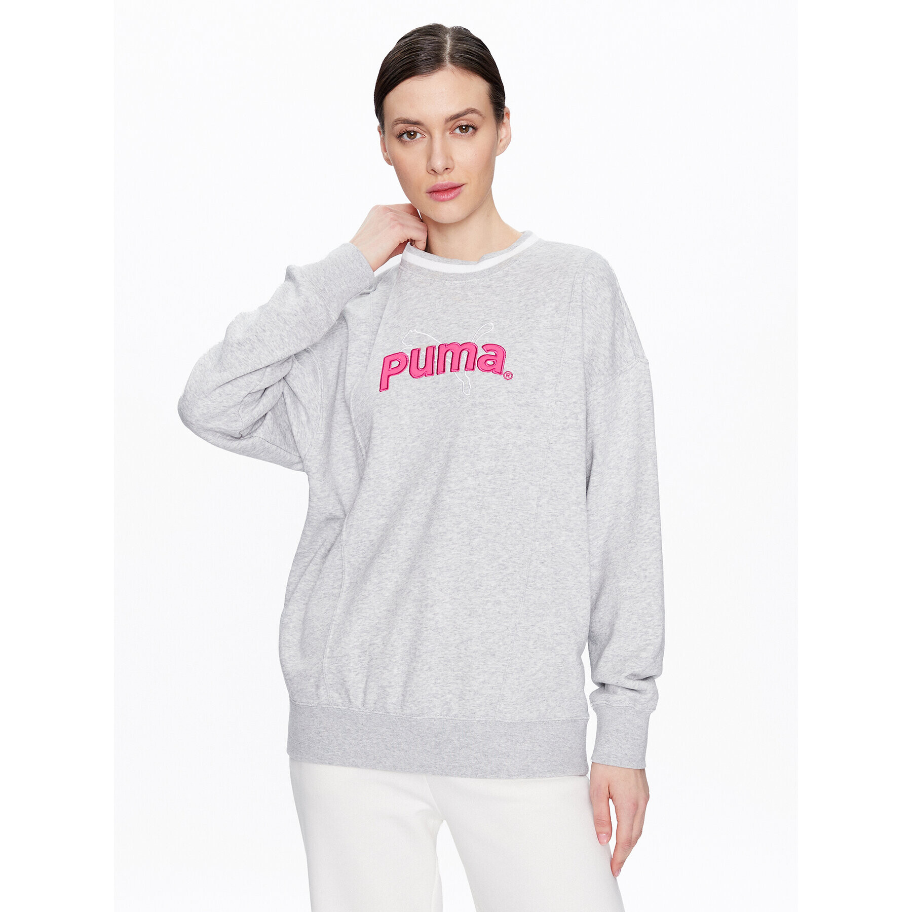 Puma Суитшърт Team 538381 Сив Oversize - Pepit.bg