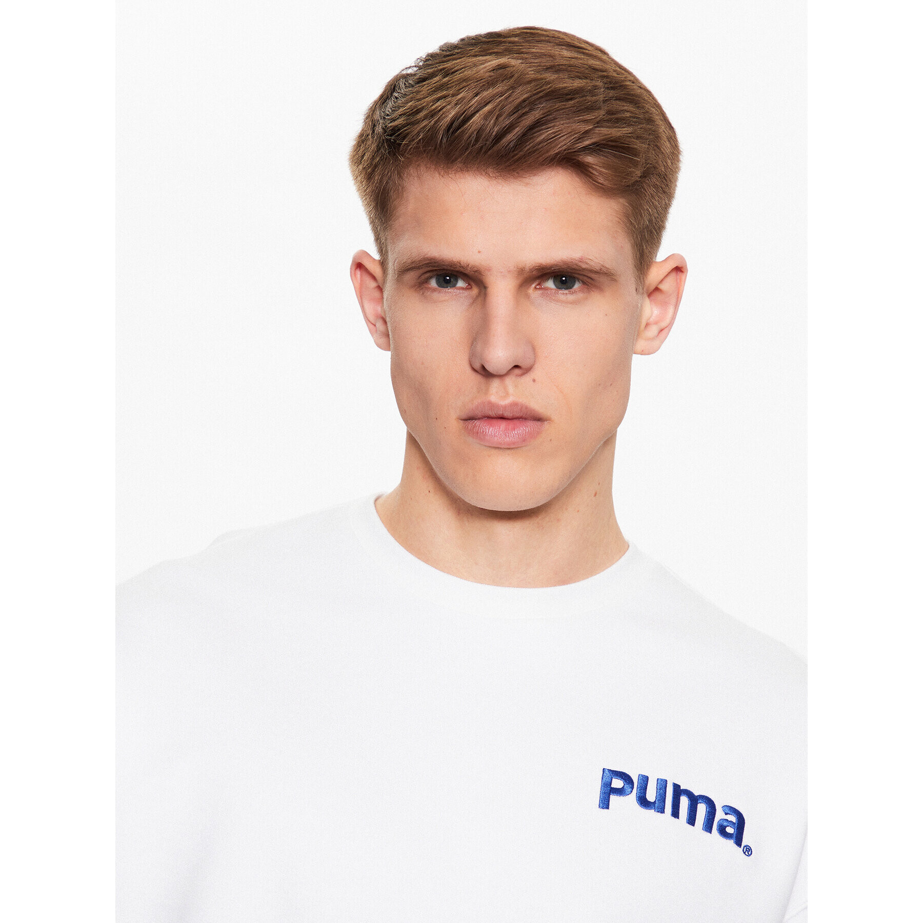 Puma Суитшърт Team 539696 Бял Regular Fit - Pepit.bg