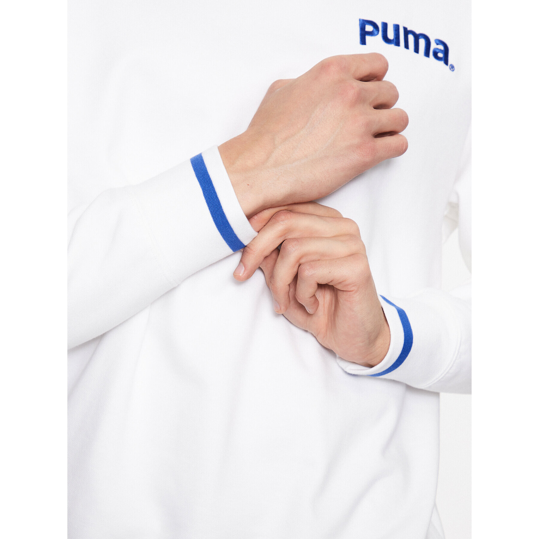 Puma Суитшърт Team 539696 Бял Regular Fit - Pepit.bg