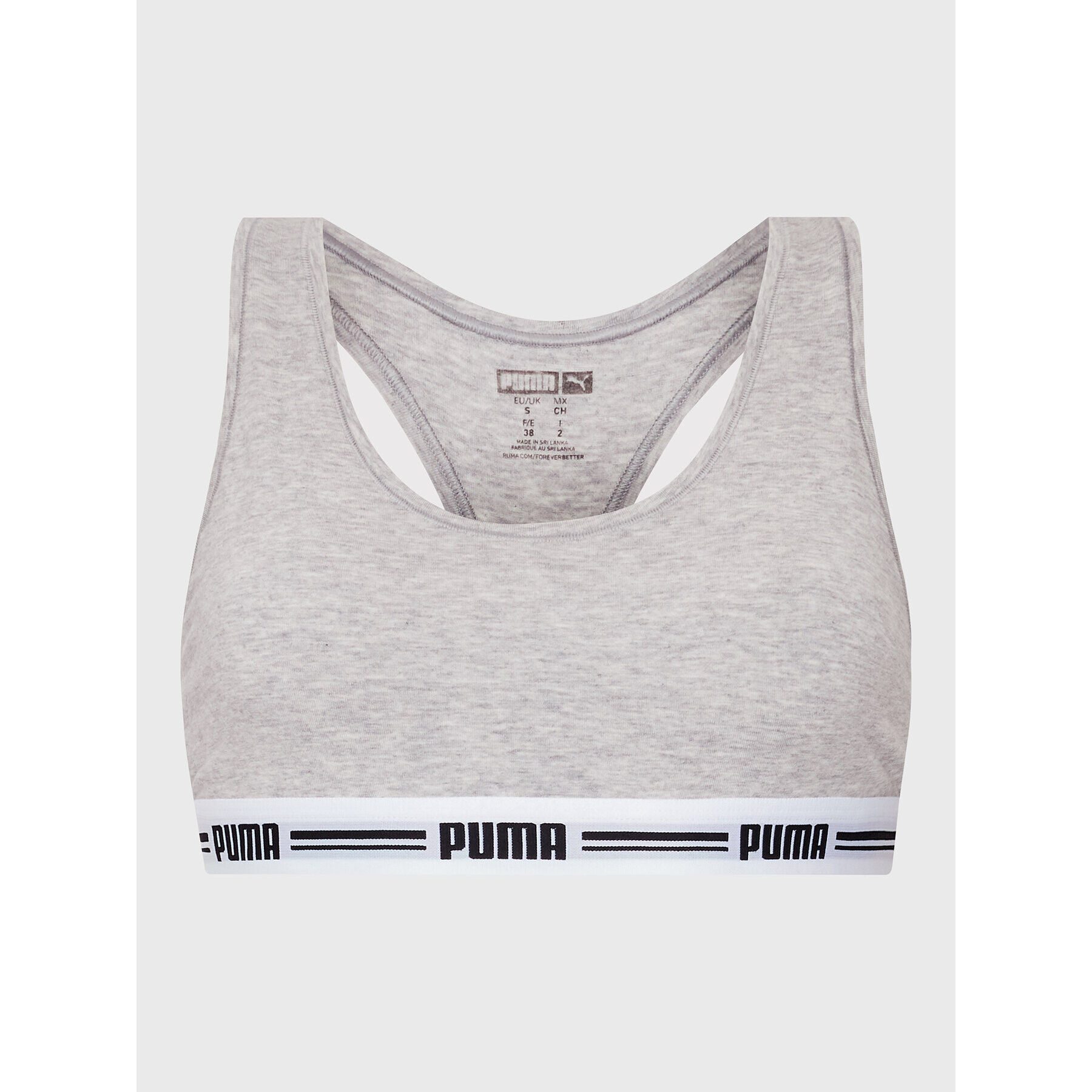 Puma Сутиен-топ Racer Back 907862 Сив - Pepit.bg