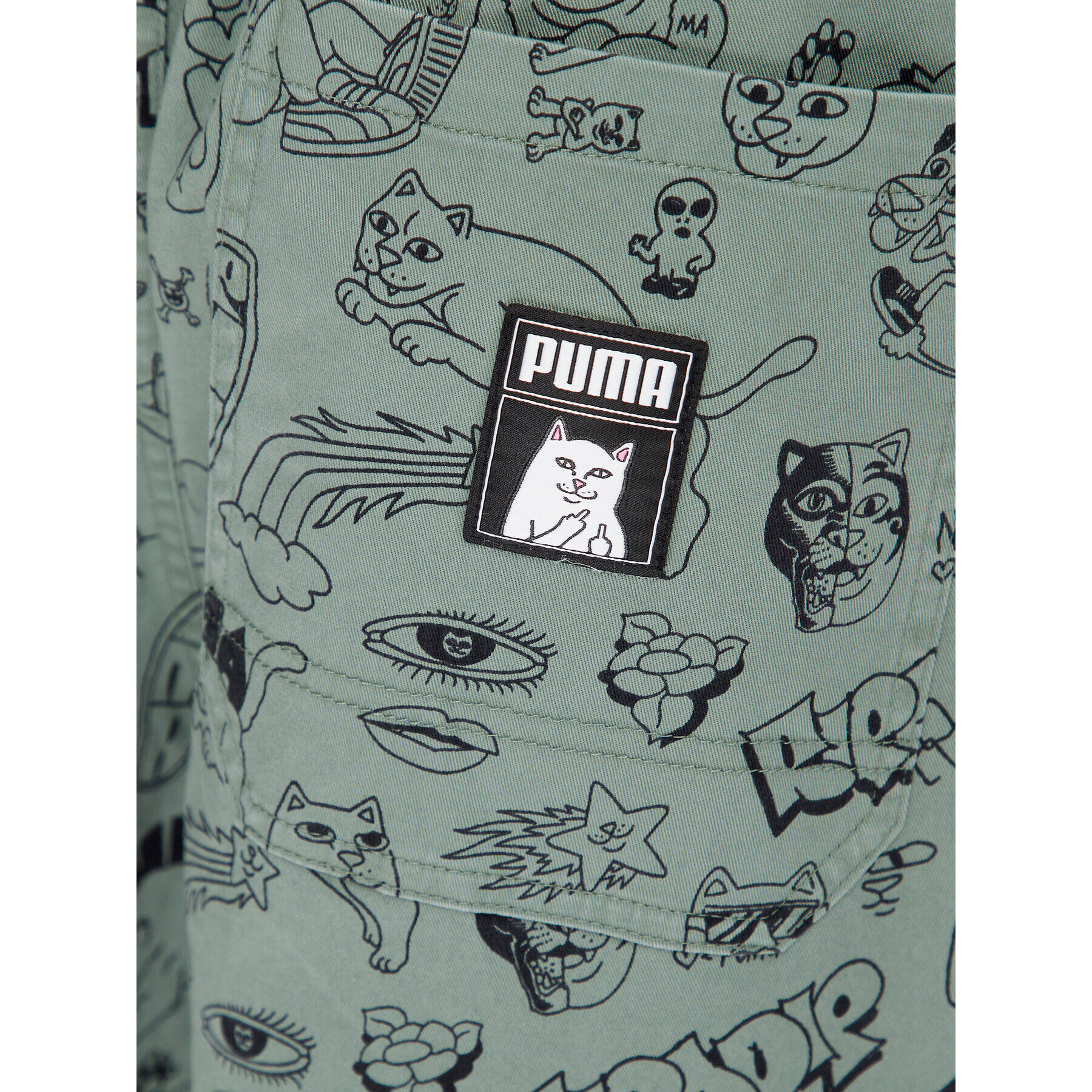 Puma Текстилни панталони X Ripndip 622200 Зелен Relaxed Fit - Pepit.bg