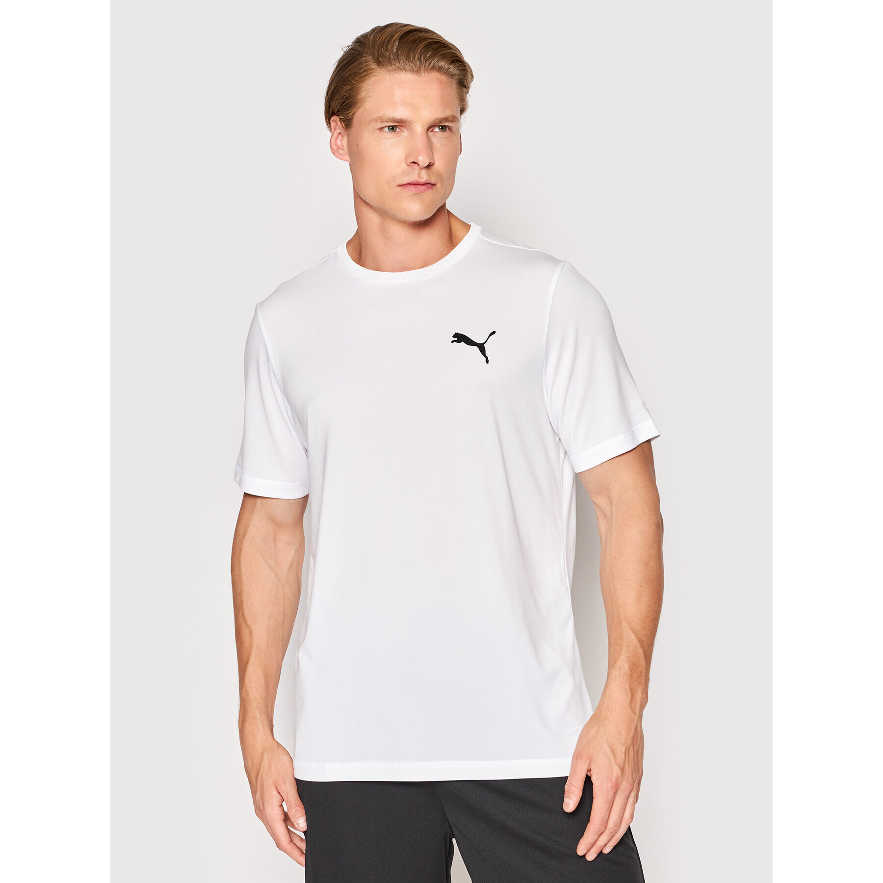 Puma Тениска от техническо трико Active Small Logo 586725 Бял Regular Fit - Pepit.bg
