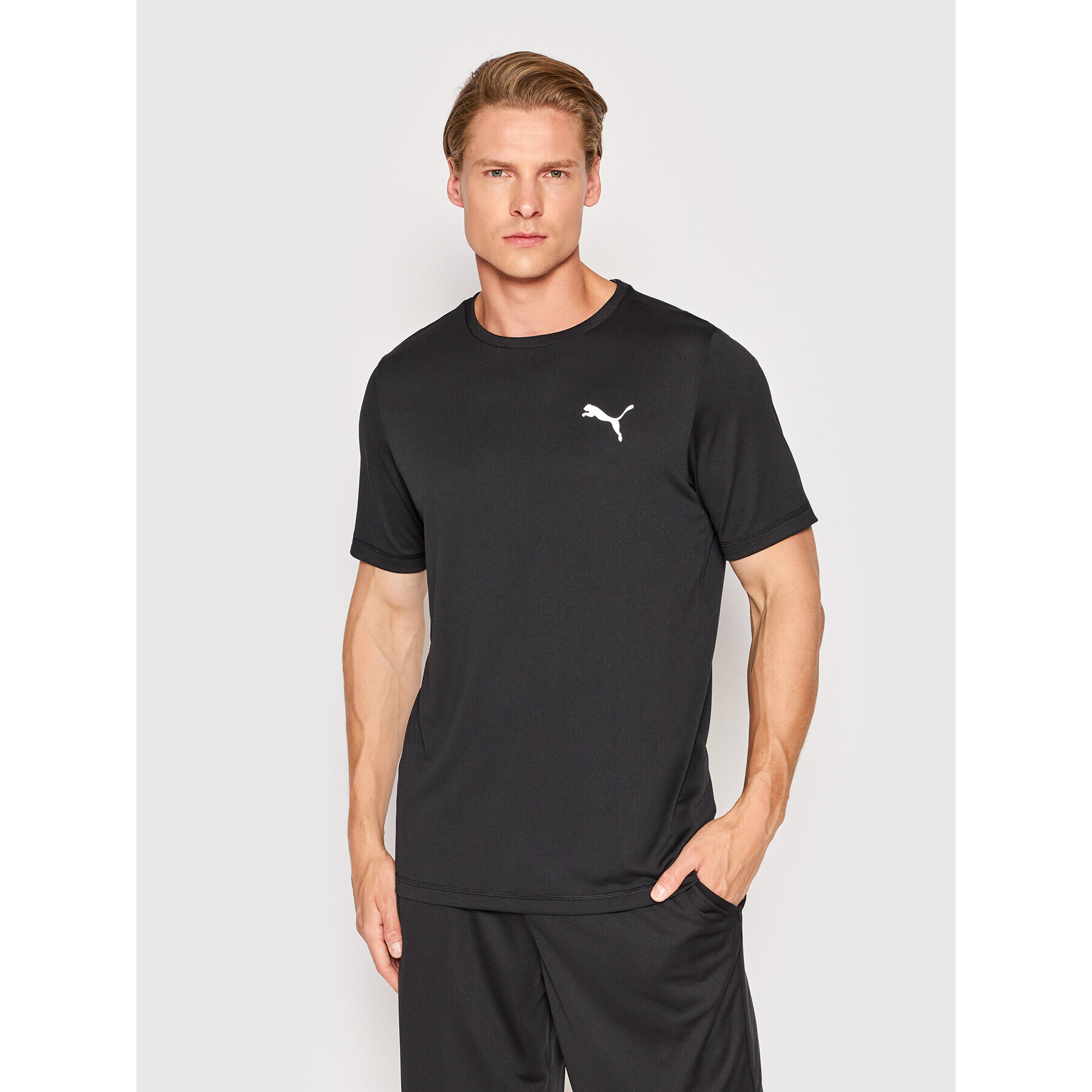 Puma Тениска от техническо трико Active Small Logo 586725 Черен Regular Fit - Pepit.bg