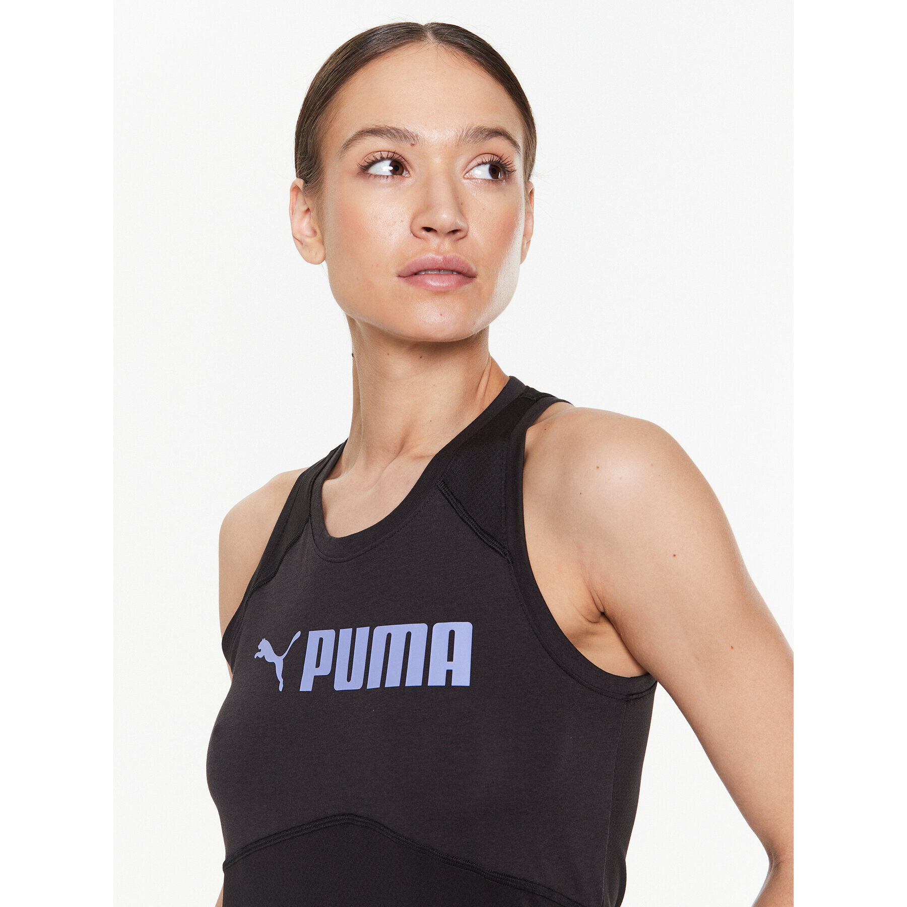 Puma Тениска от техническо трико Fit Logo 522180 Черен Regular Fit - Pepit.bg