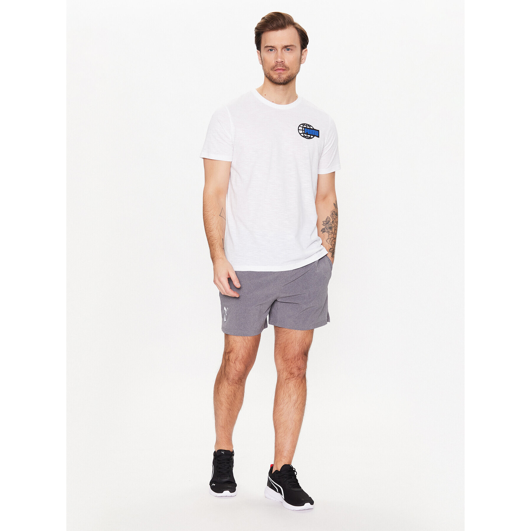 Puma Тениска от техническо трико Graphic 523237 Бял Regular Fit - Pepit.bg