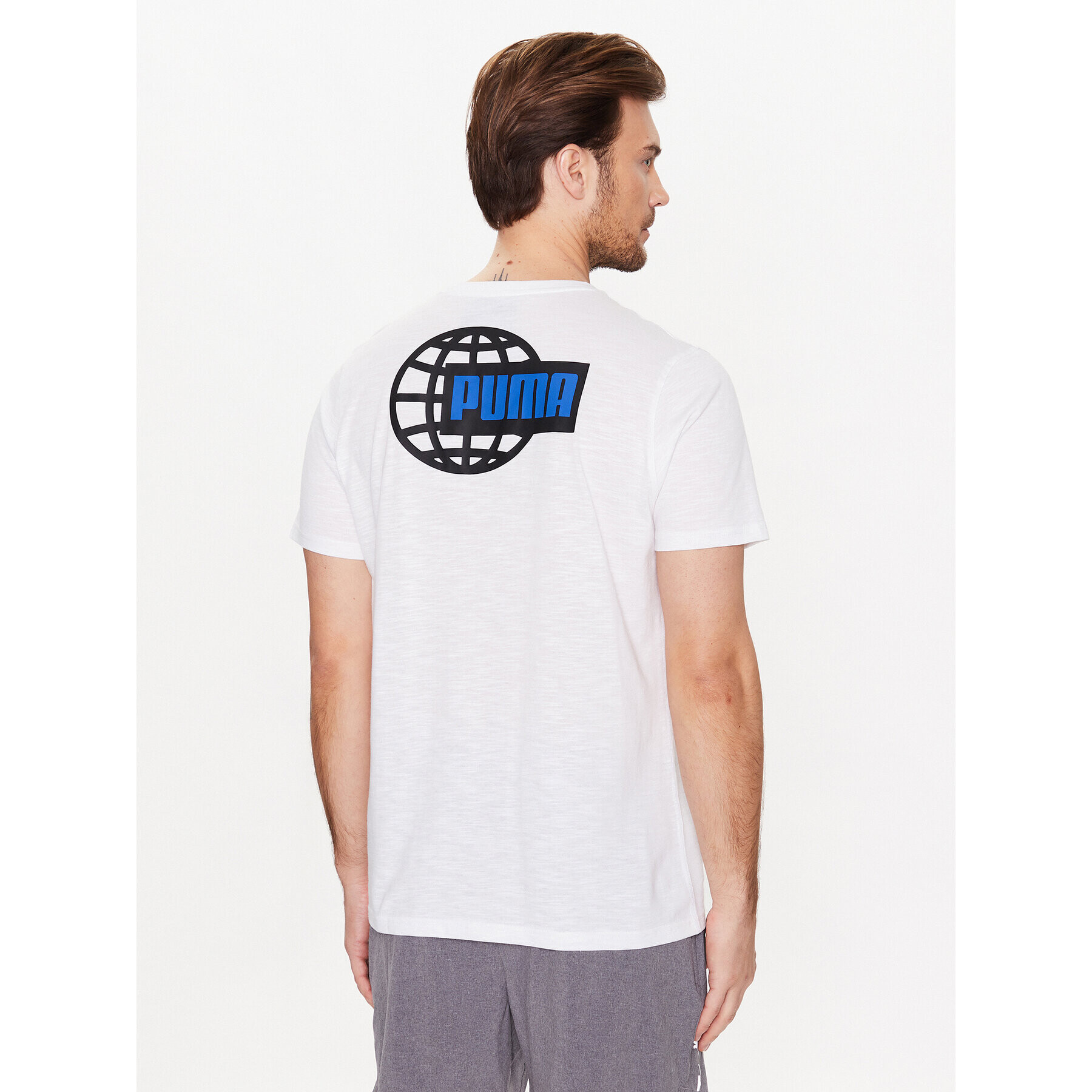 Puma Тениска от техническо трико Graphic 523237 Бял Regular Fit - Pepit.bg