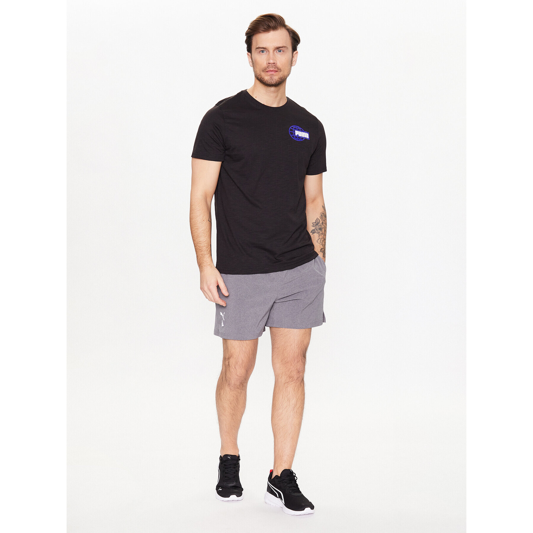 Puma Тениска от техническо трико Graphic 523237 Черен Regular Fit - Pepit.bg