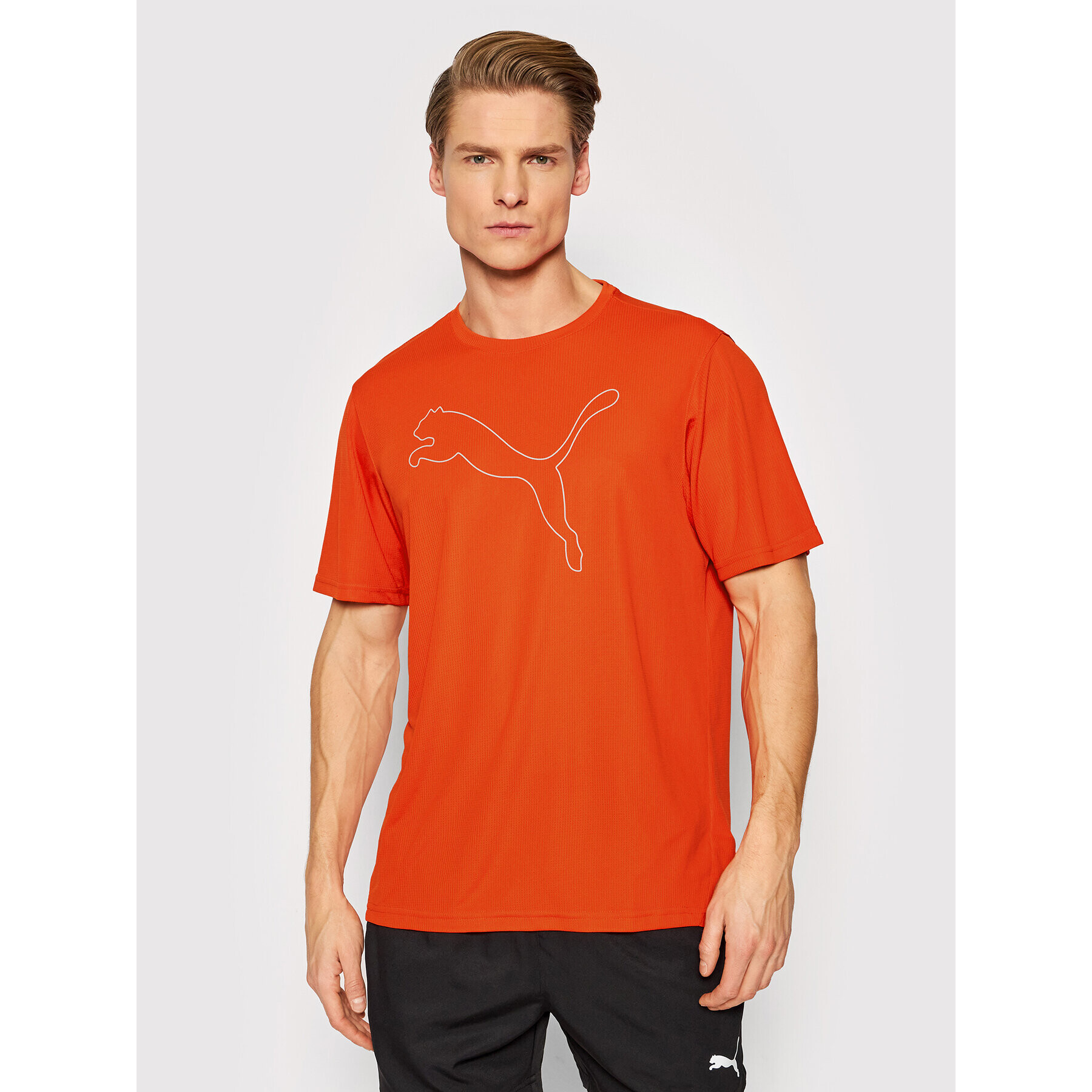 Puma Тениска от техническо трико Performance Cat 520491 Оранжев Regular Fit - Pepit.bg