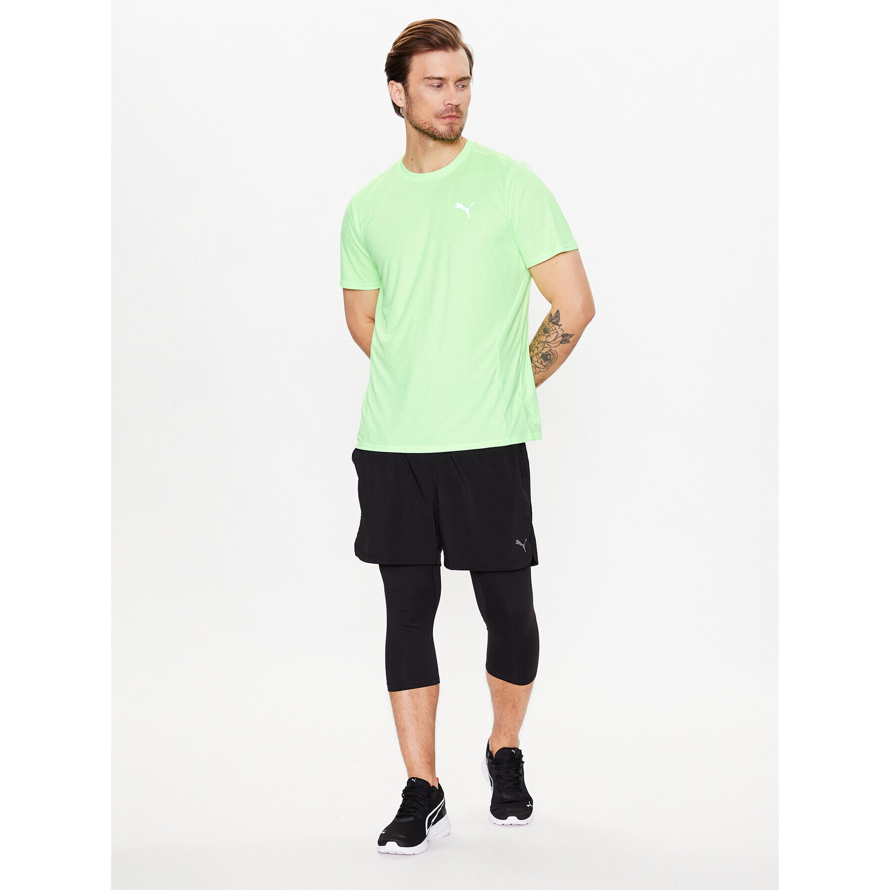 Puma Тениска от техническо трико Run Favorite 523150 Зелен Regular Fit - Pepit.bg