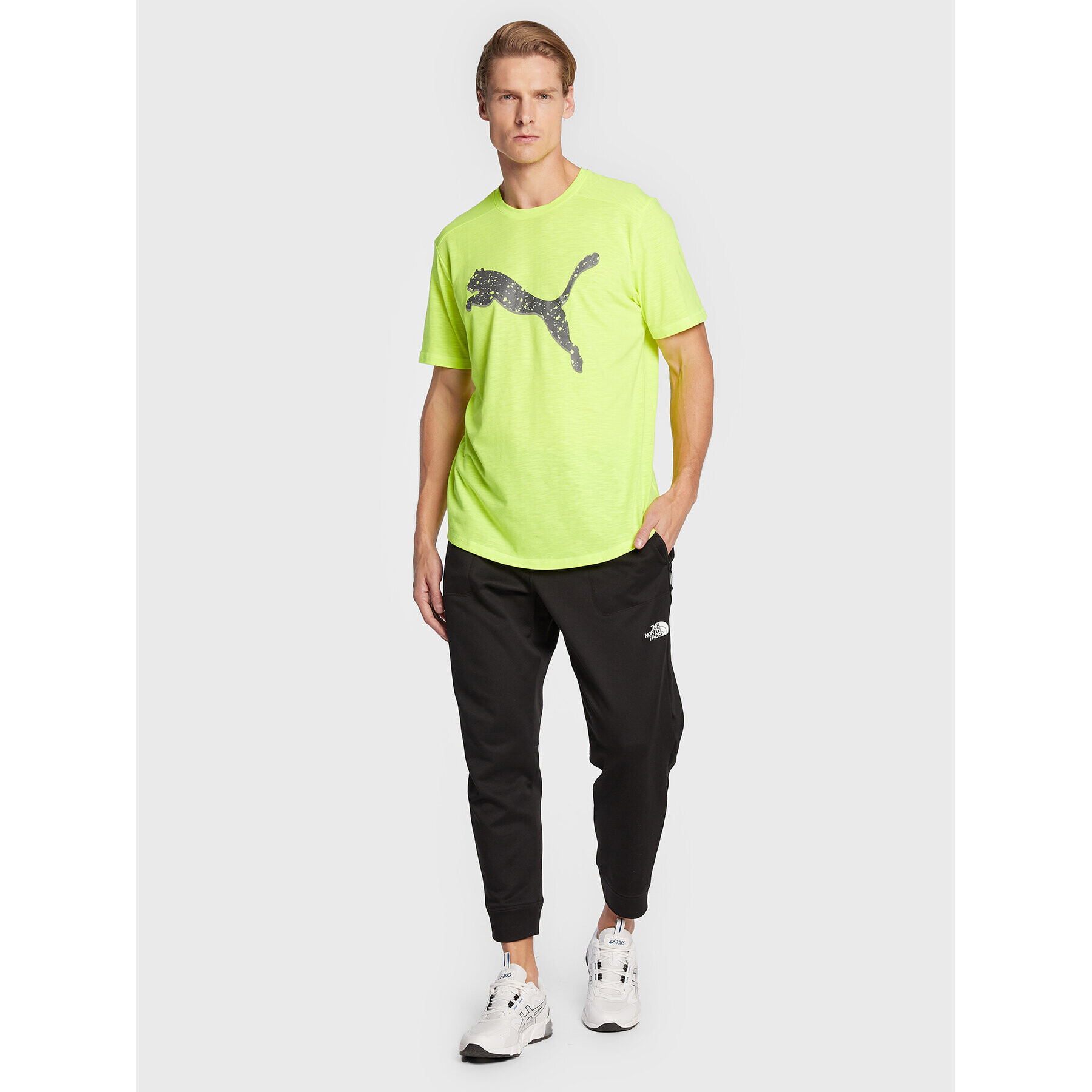 Puma Тениска от техническо трико Run Logo 522423 Зелен Regular Fit - Pepit.bg