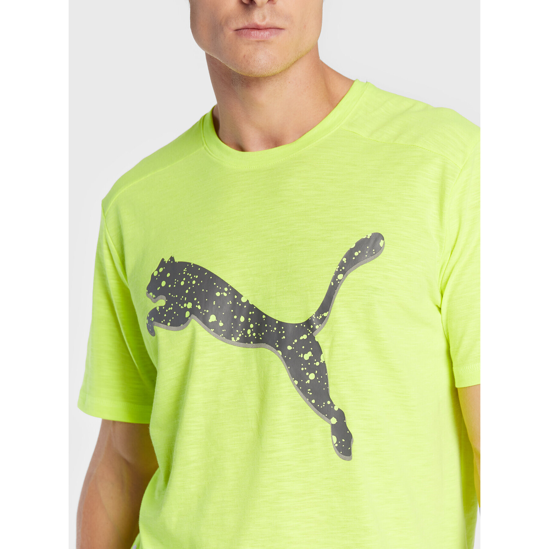 Puma Тениска от техническо трико Run Logo 522423 Зелен Regular Fit - Pepit.bg