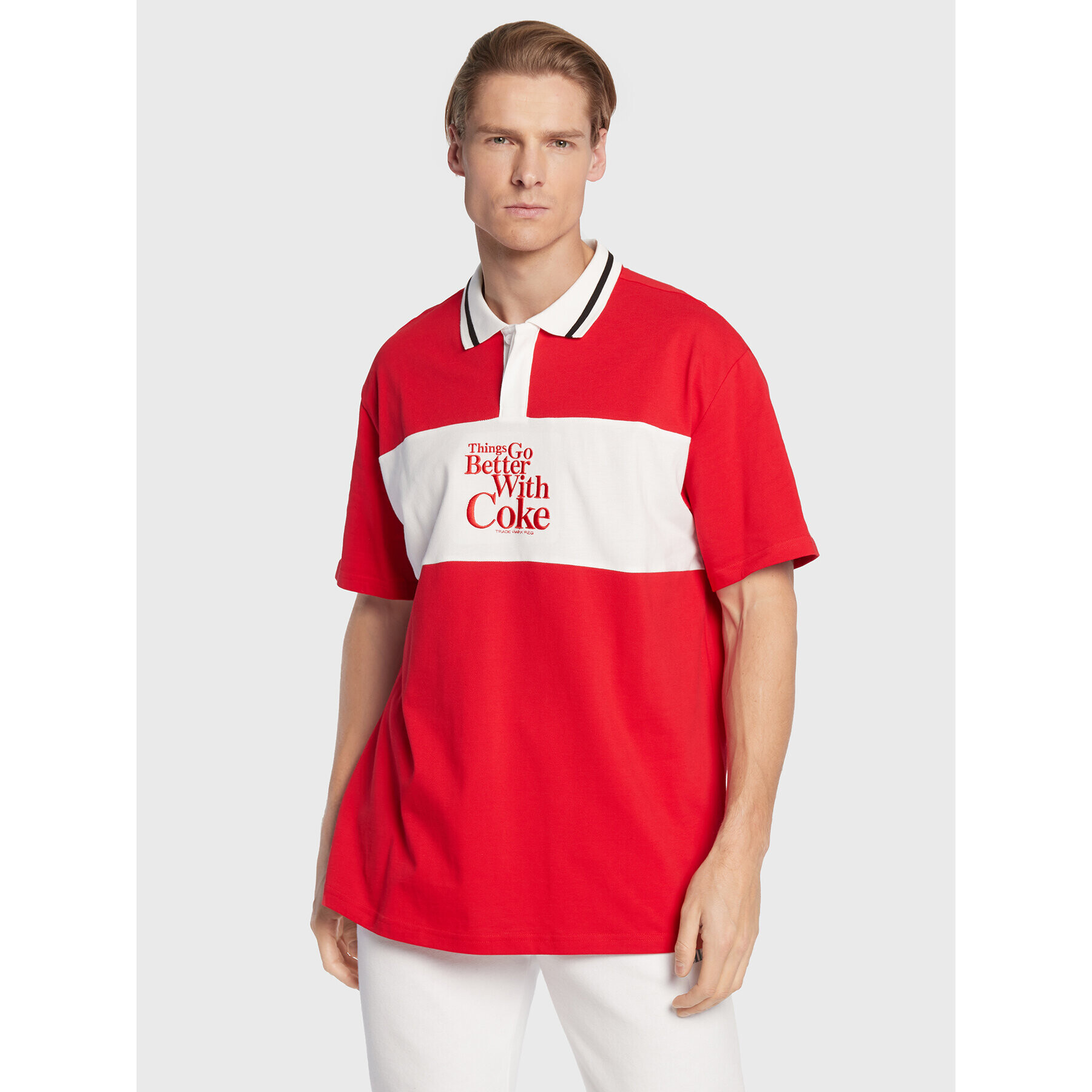 Puma Тениска с яка и копчета COCA-COLA 536160 Червен Relaxed Fit - Pepit.bg