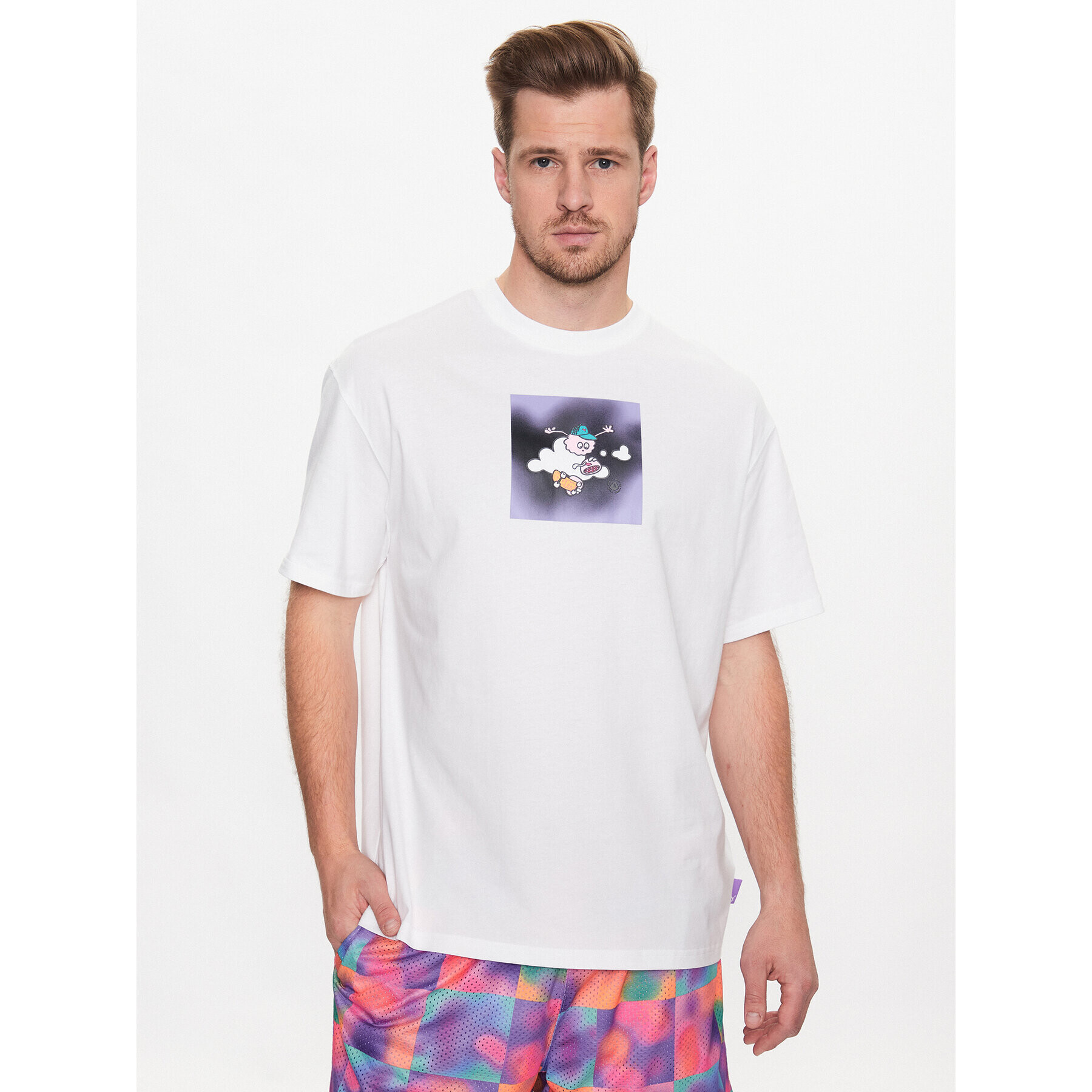 Puma Тишърт 8ENJAMIN 539820 Бял Regular Fit - Pepit.bg