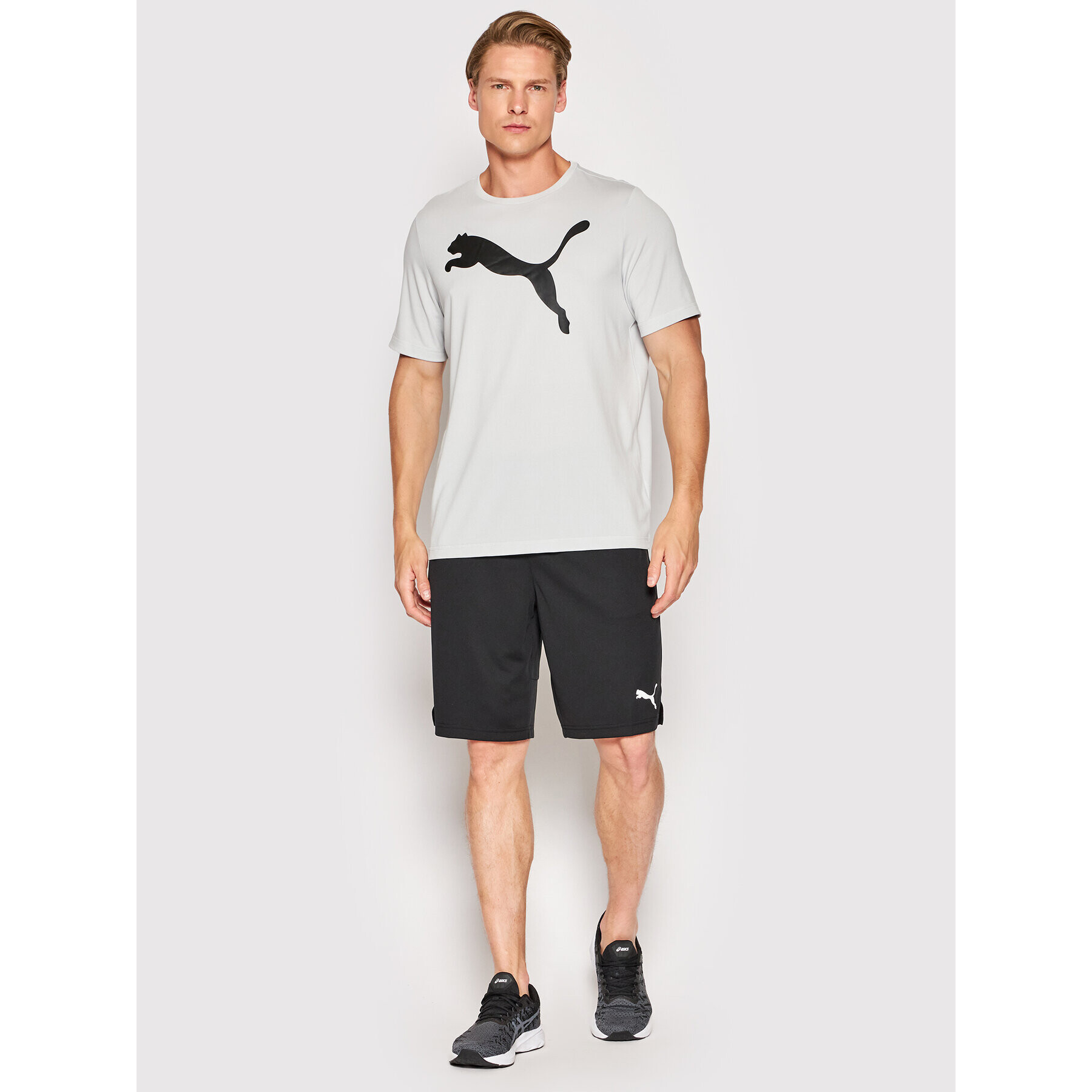 Puma Тишърт Active Big Logo 586724 Сив Regular Fit - Pepit.bg