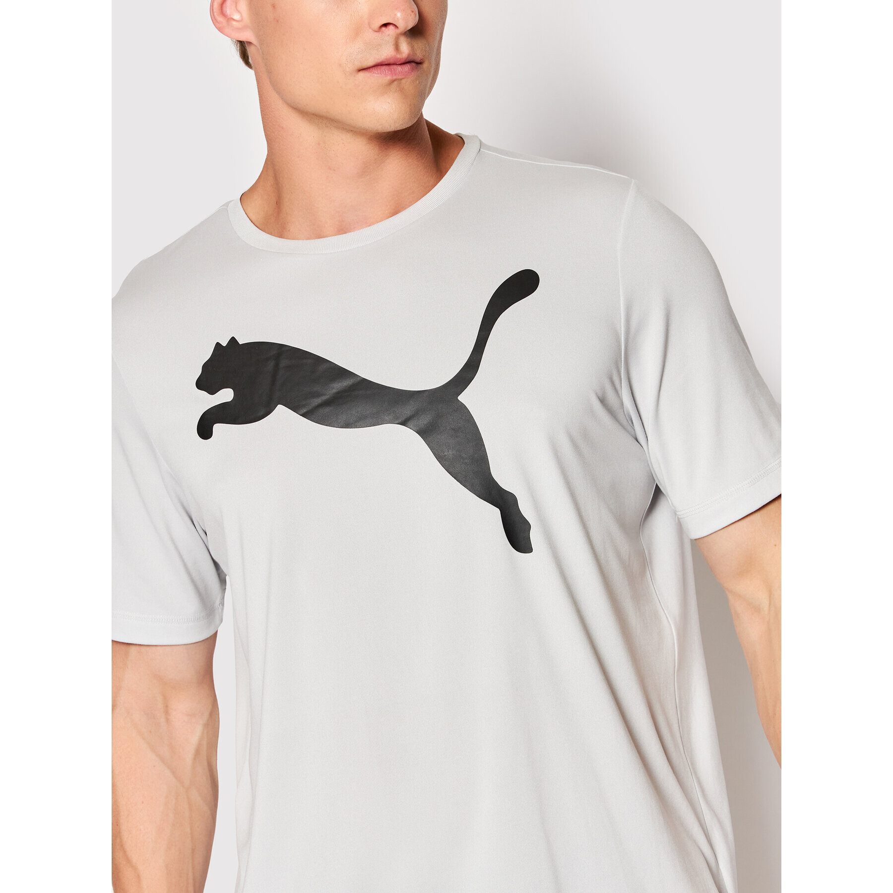 Puma Тишърт Active Big Logo 586724 Сив Regular Fit - Pepit.bg