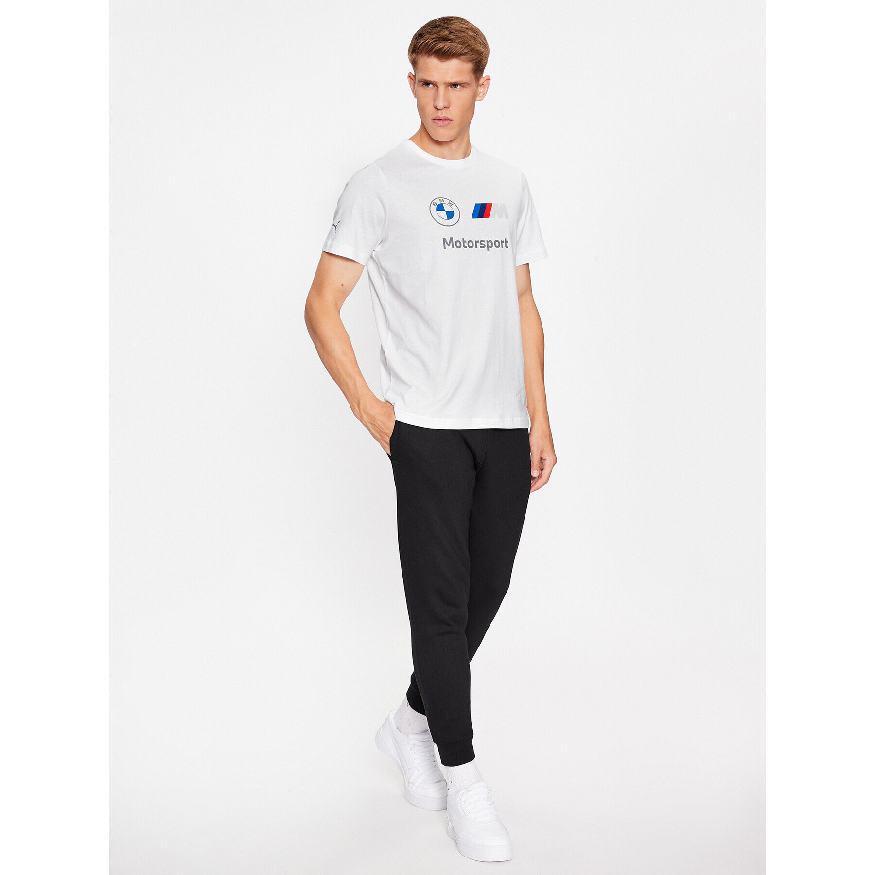 Puma Тишърт Bmw Mms Ess Logo 621314 Бял Regular Fit - Pepit.bg
