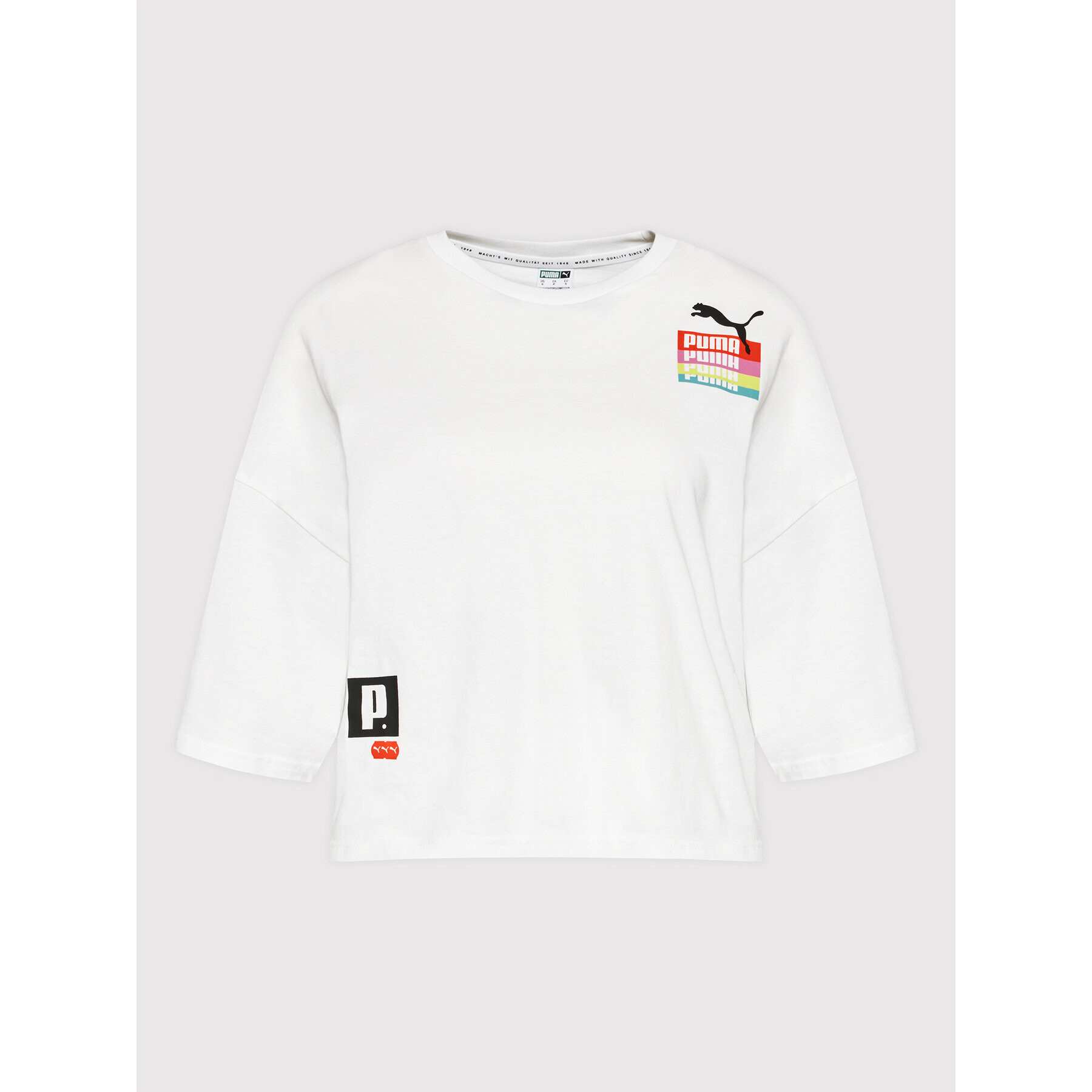 Puma Тишърт Brand Love 534350 Бял Oversize - Pepit.bg