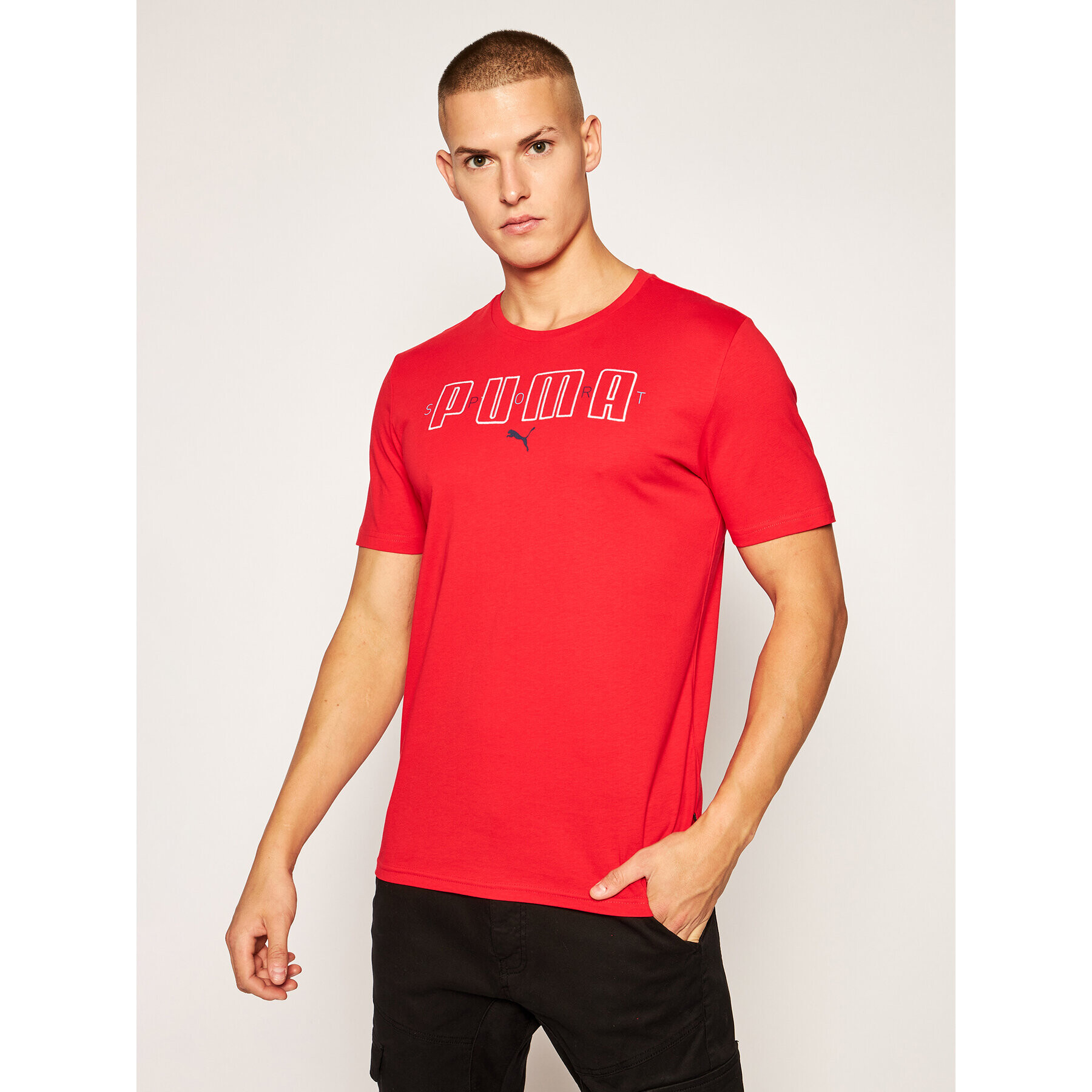 Puma Тишърт Brand Tee 584509 Червен Regular Fit - Pepit.bg