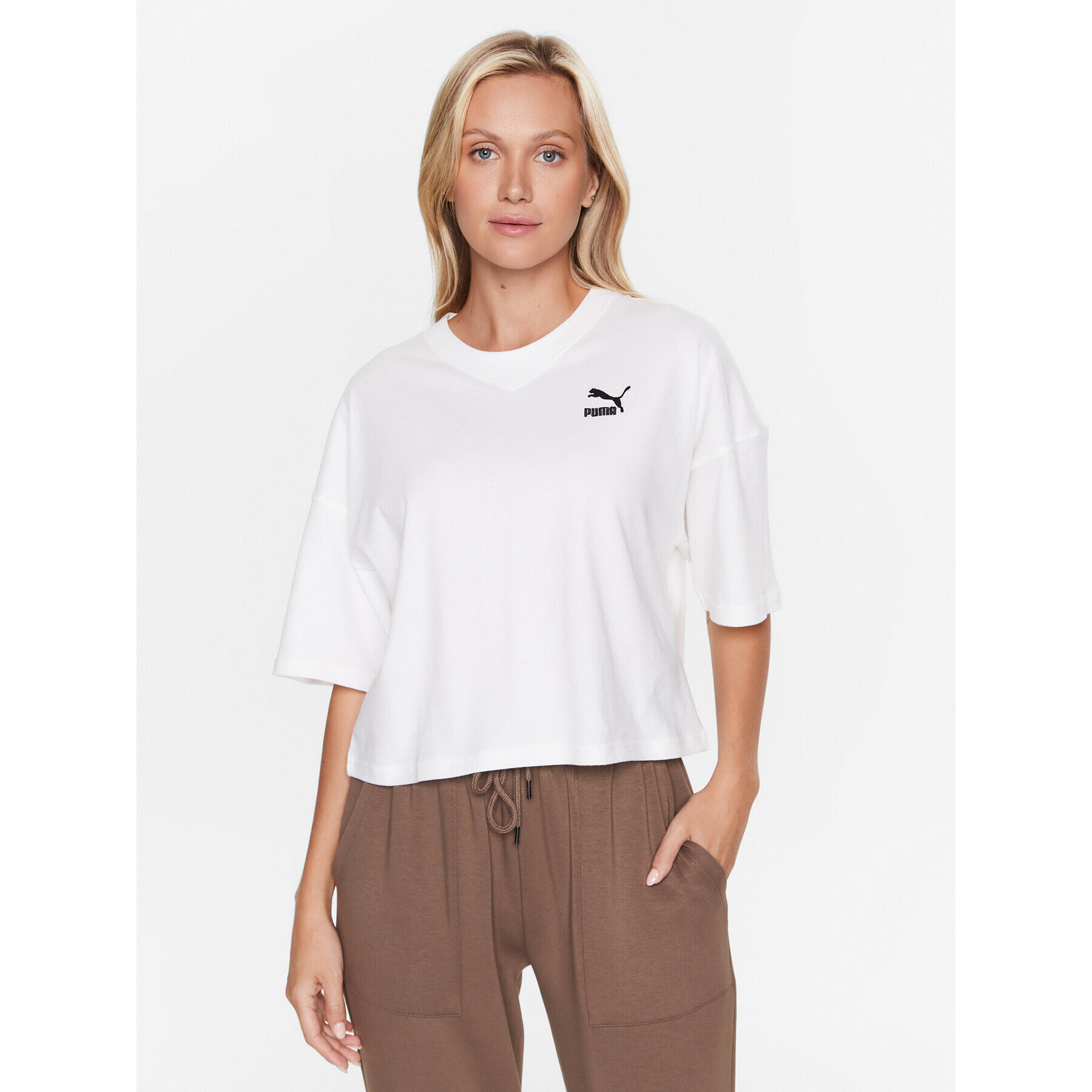 Puma Тишърт Classics 538052 Бял Oversize - Pepit.bg