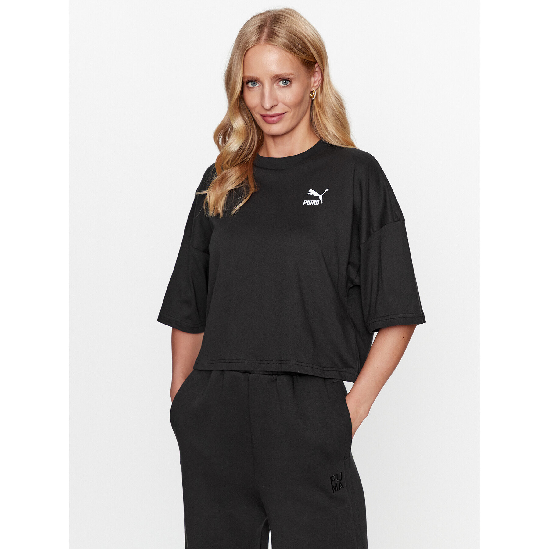 Puma Тишърт Classics 621381 Черен Oversize - Pepit.bg