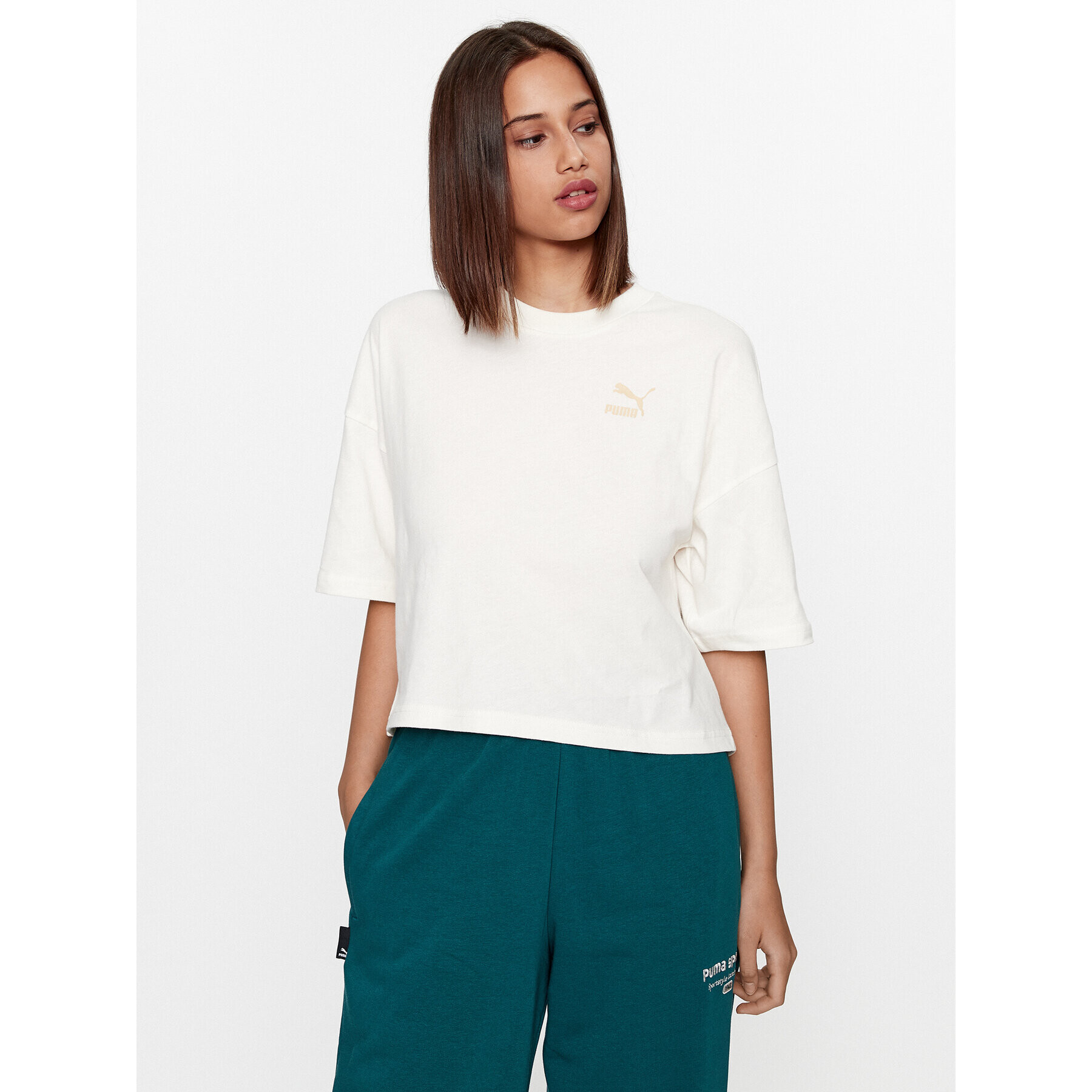 Puma Тишърт Classics 621381 Екрю Oversize - Pepit.bg