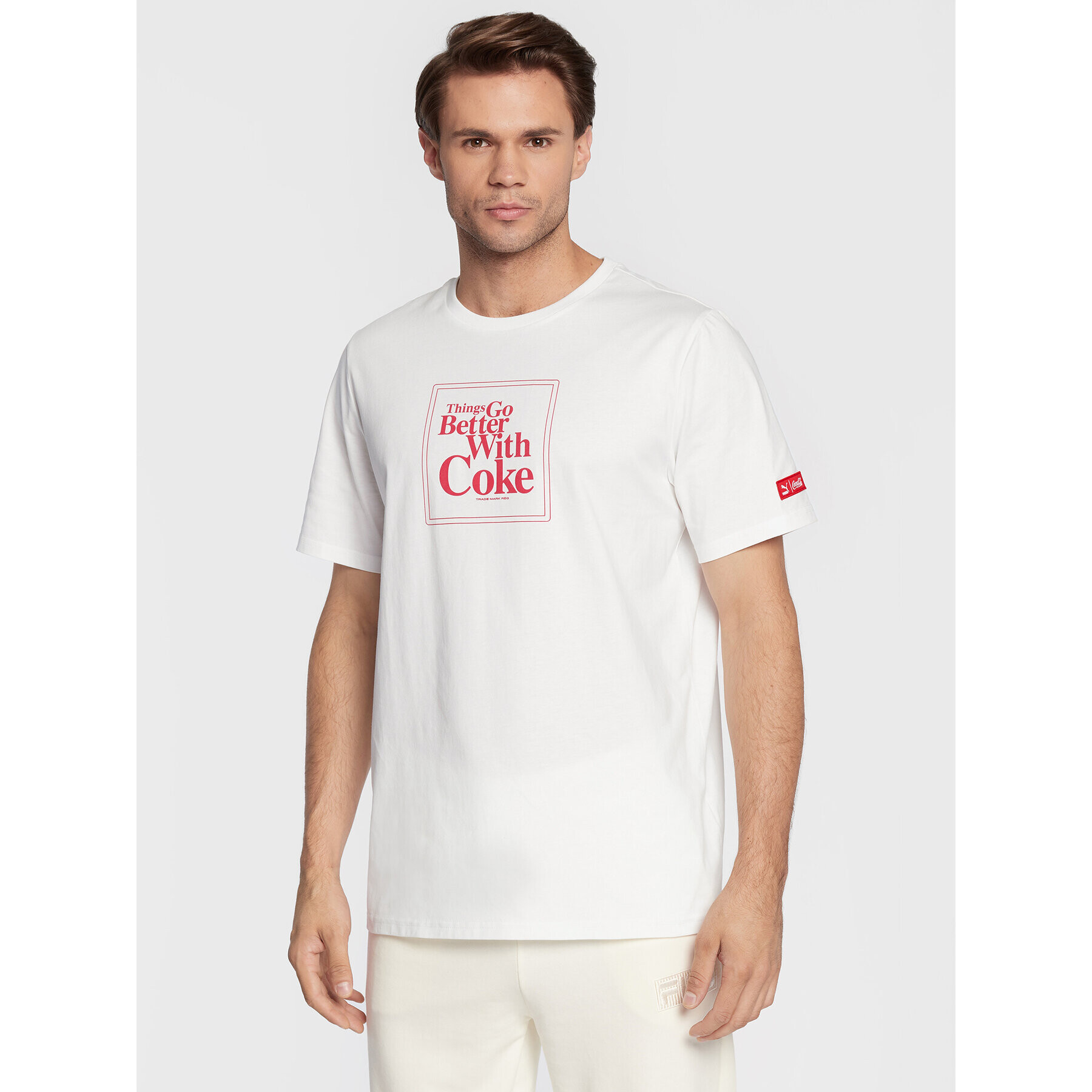 Puma Тишърт COCA-COLA Graphic 536158 Бял Regular Fit - Pepit.bg