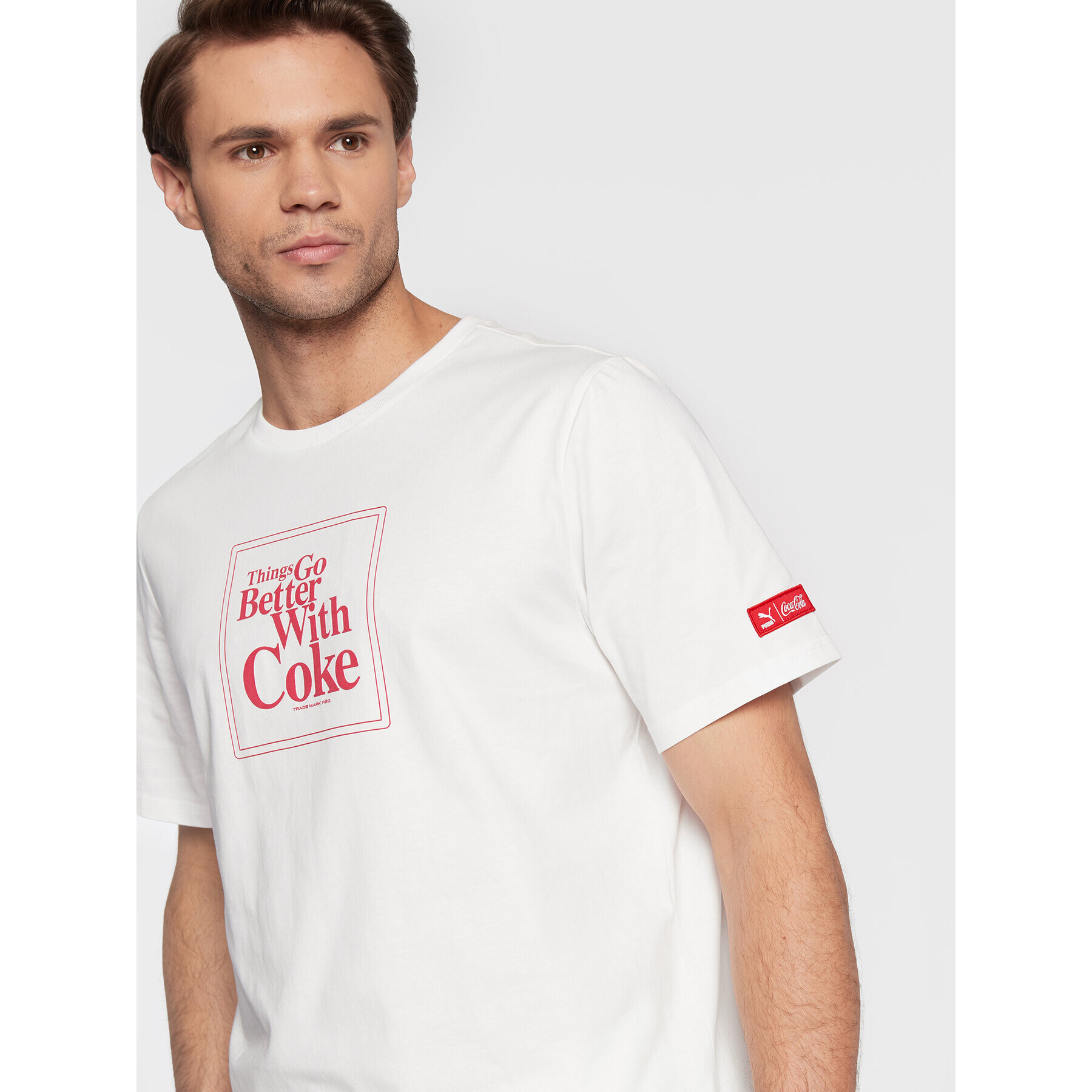 Puma Тишърт COCA-COLA Graphic 536158 Бял Regular Fit - Pepit.bg