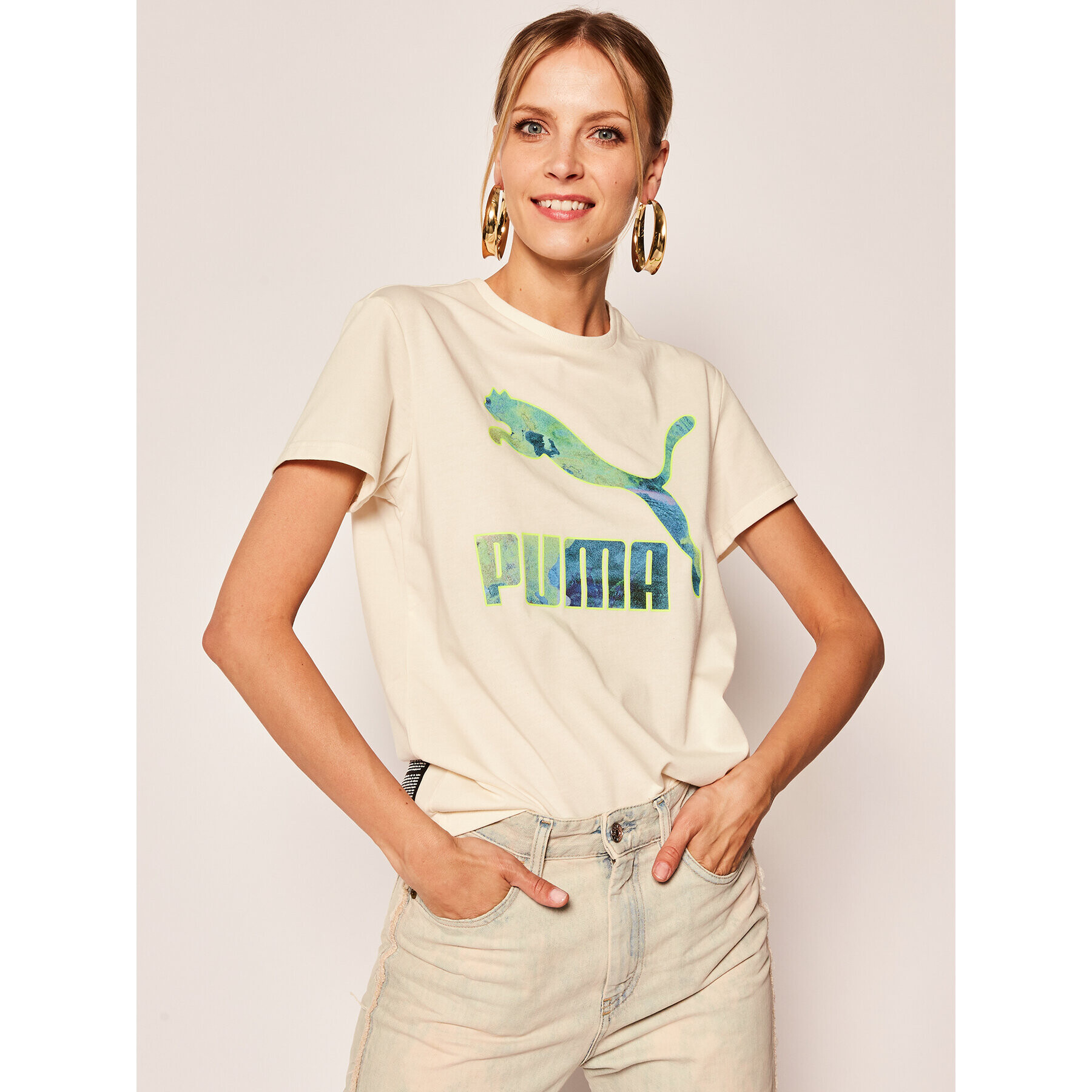 Puma Тишърт Csm Logo 597274 Бежов Regular Fit - Pepit.bg