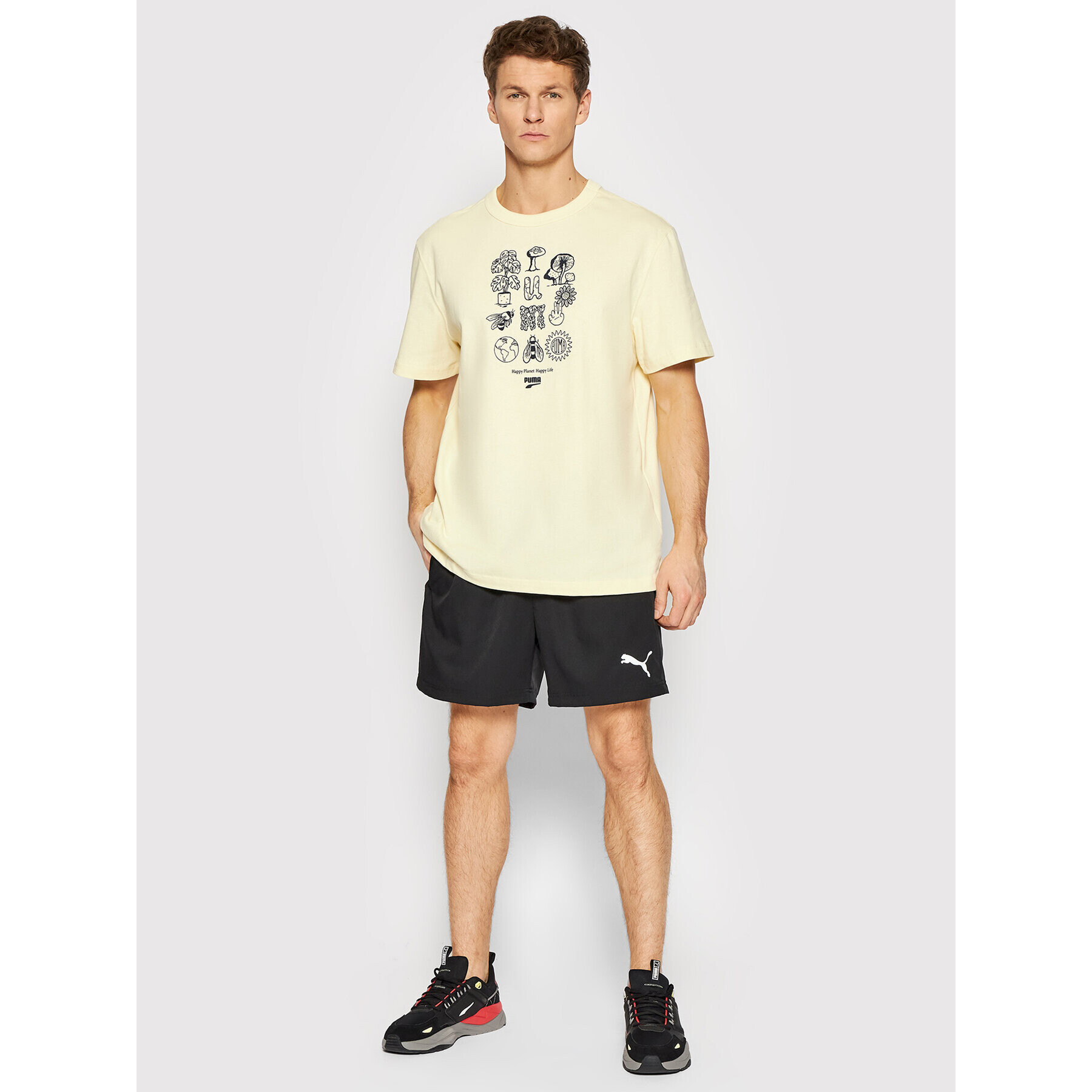 Puma Тишърт Downtown Graphic 533673 Жълт Regular Fit - Pepit.bg