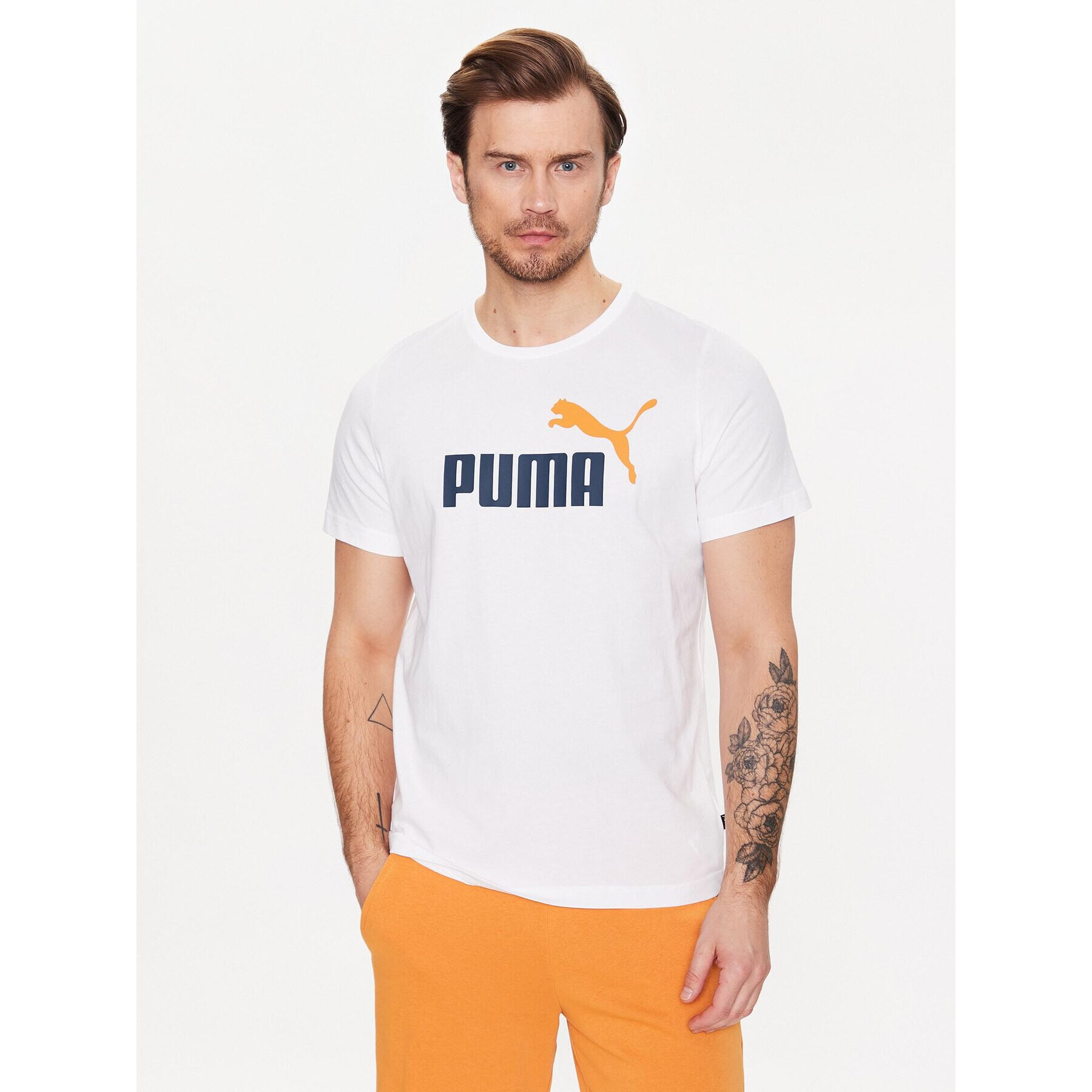 Puma Тишърт Ess 586759 Бял Regular Fit - Pepit.bg