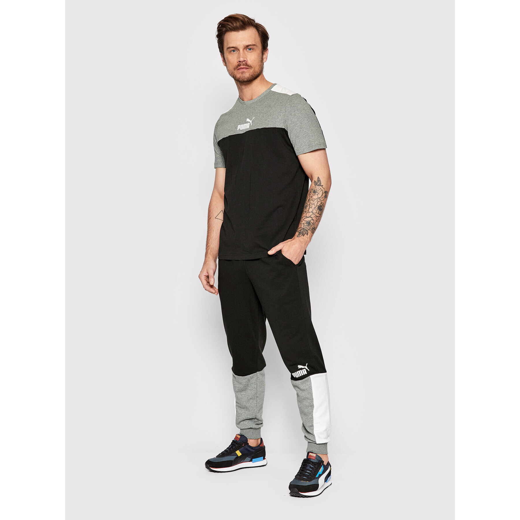 Puma Тишърт Ess+Block 847426 Черен Regular Fit - Pepit.bg