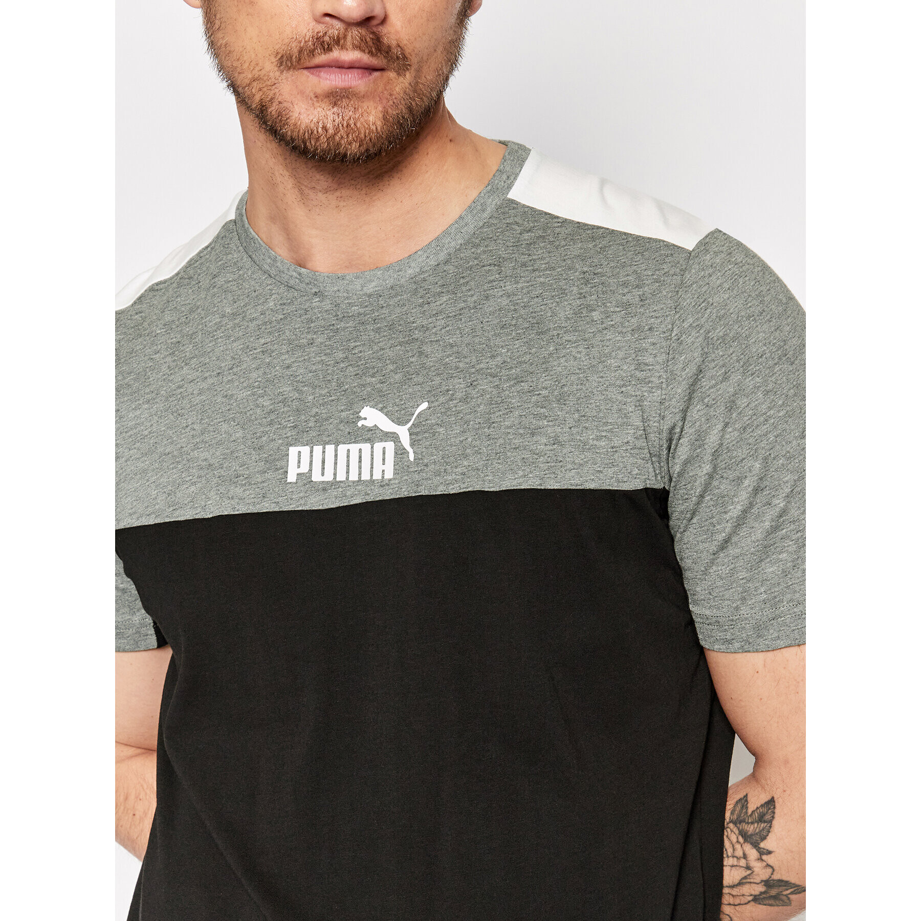 Puma Тишърт Ess+Block 847426 Черен Regular Fit - Pepit.bg