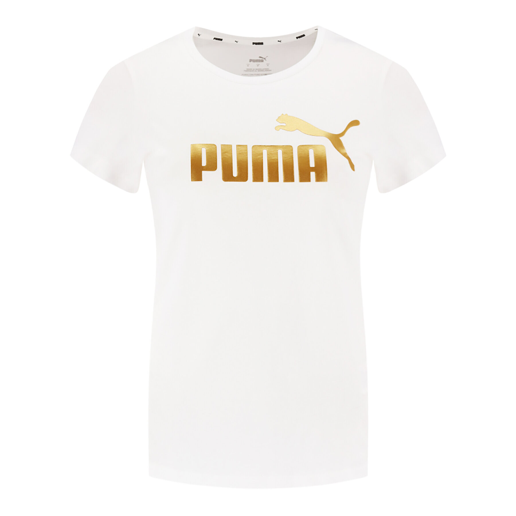 Puma Тишърт Ess + Mettallic Tee 582407 Бял Regular Fit - Pepit.bg