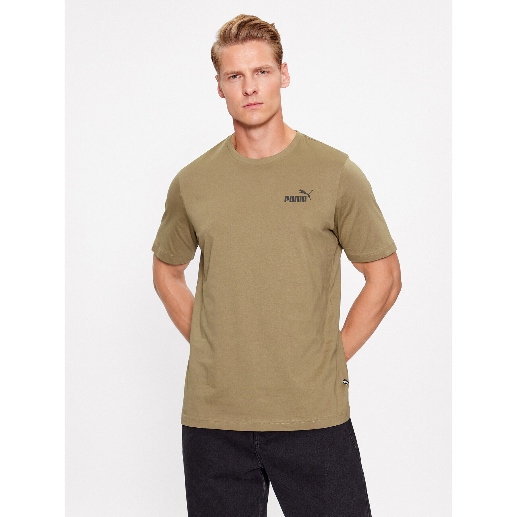 Puma Тишърт Ess Small Logo 586669 Кафяв Regular Fit - Pepit.bg