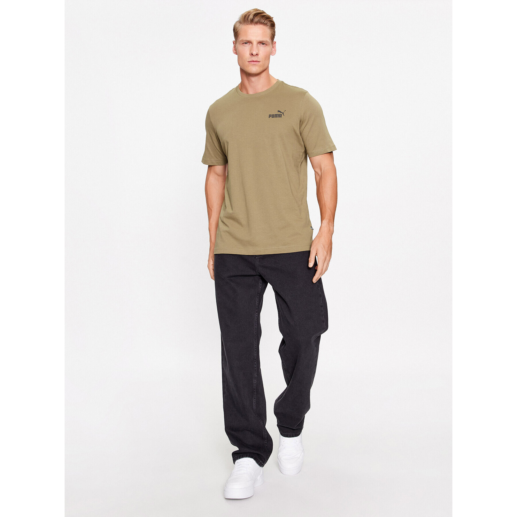 Puma Тишърт Ess Small Logo 586669 Кафяв Regular Fit - Pepit.bg