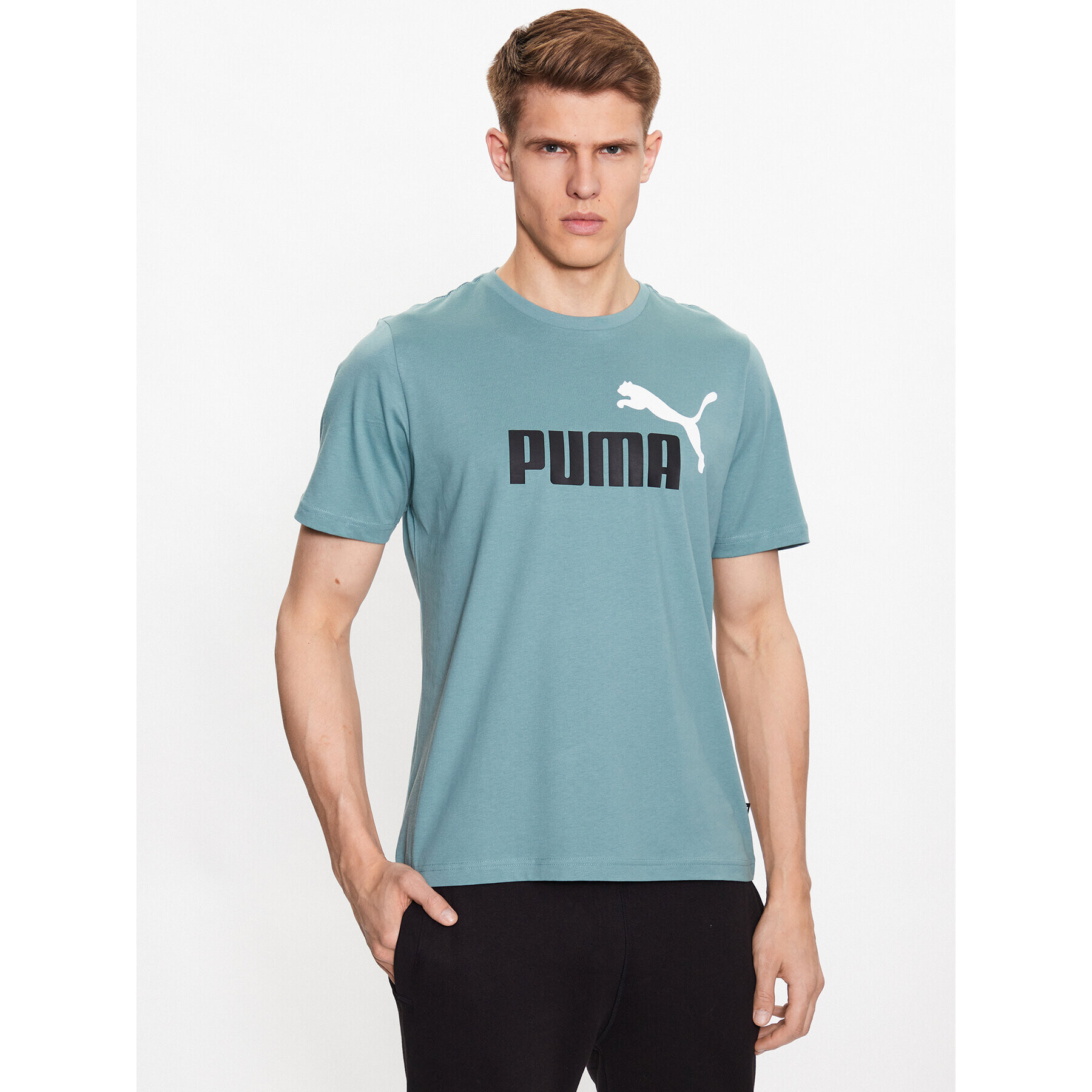 Puma Тишърт Essentials+ 2 Col Logo 586759 Зелен Regular Fit - Pepit.bg