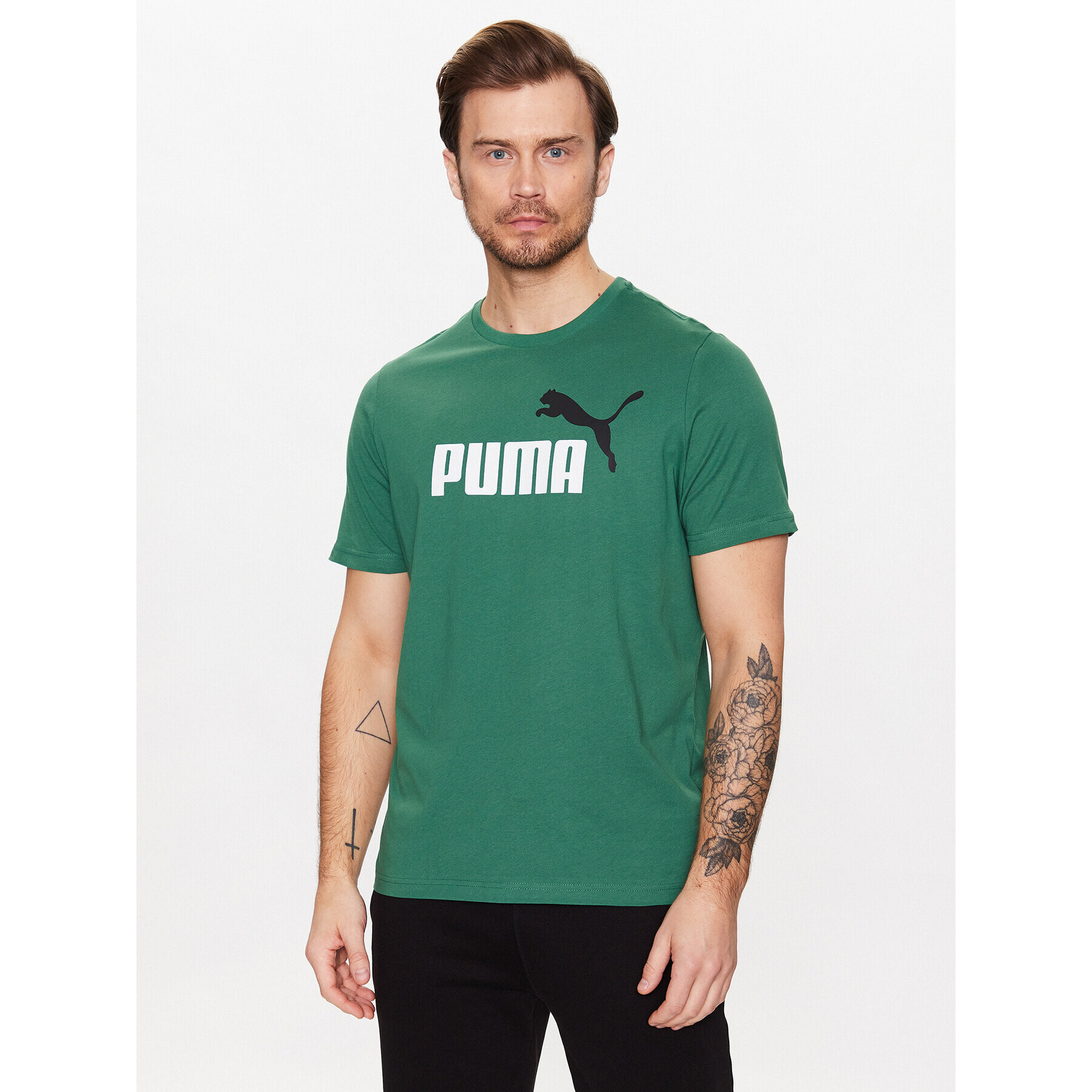 Puma Тишърт Essentials+2Col Logo 586759 Зелен Regular Fit - Pepit.bg