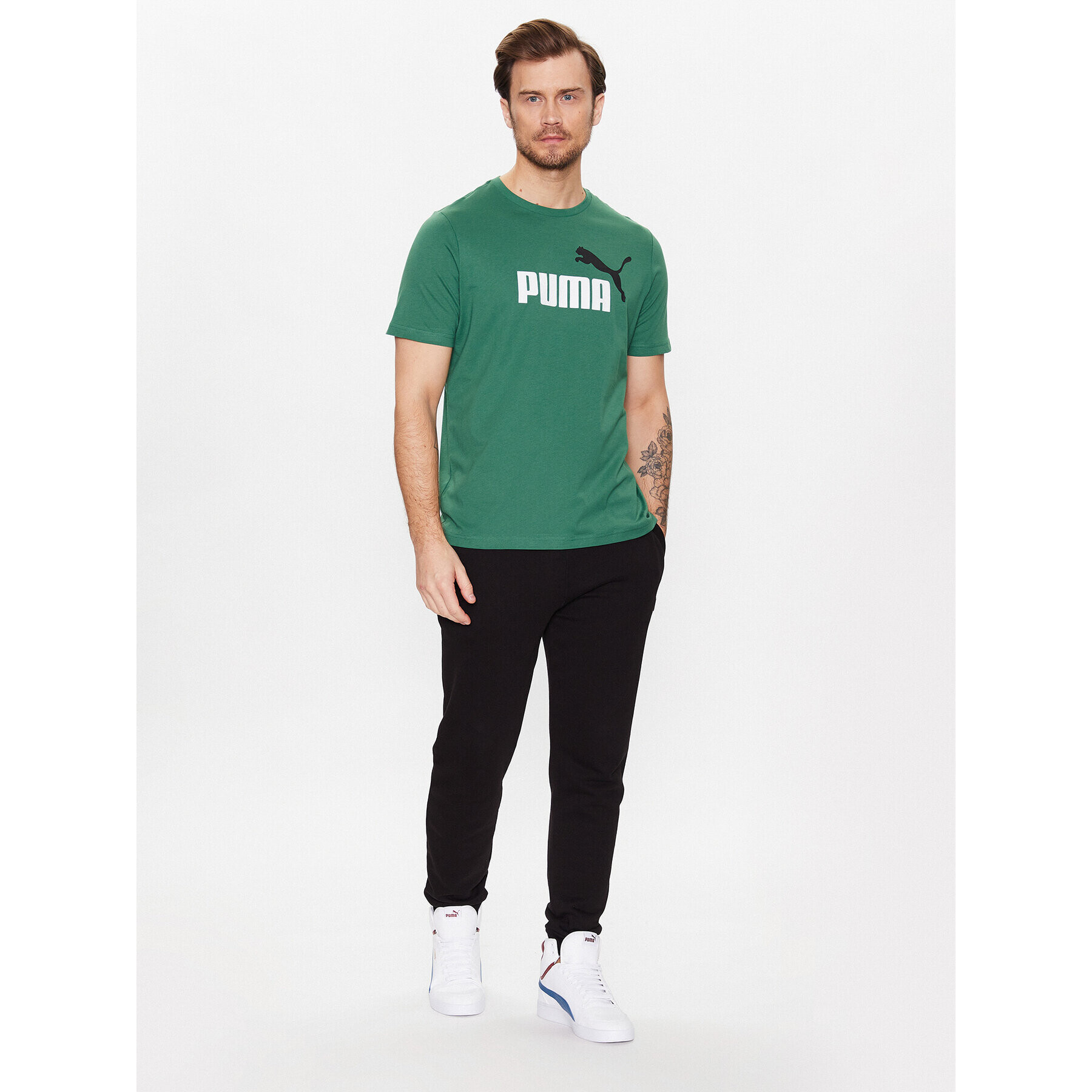 Puma Тишърт Essentials+2Col Logo 586759 Зелен Regular Fit - Pepit.bg