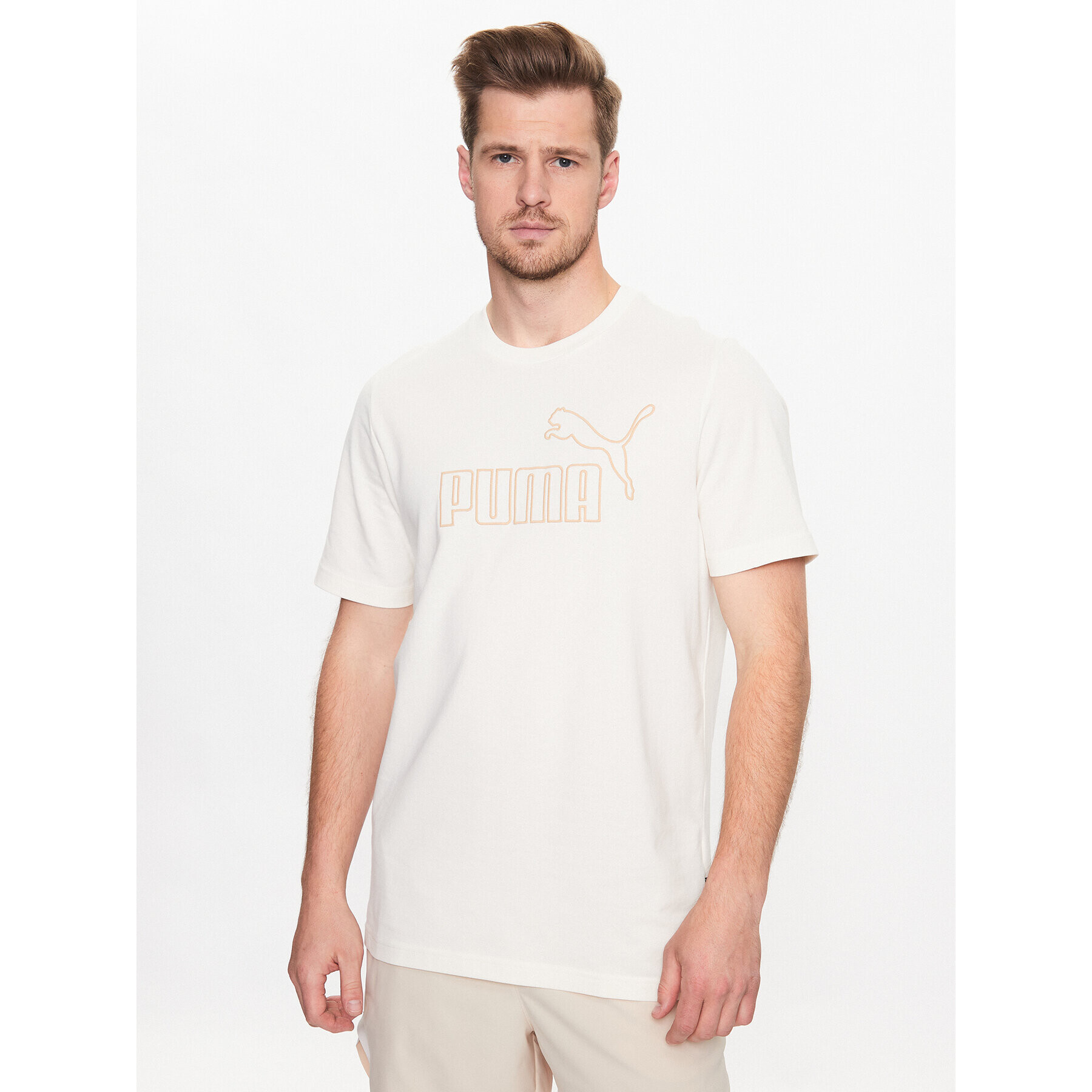 Puma Тишърт Essentials Elevated 673385 Бежов Regular Fit - Pepit.bg